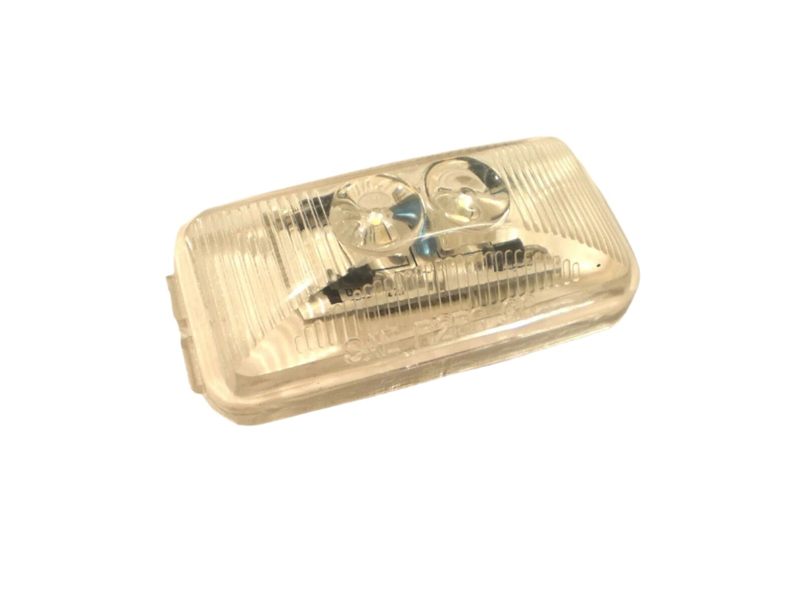 1.25″ x 2.5″ Clear LED Trailer Marker Light – White Sealed Lamp 2 Diode