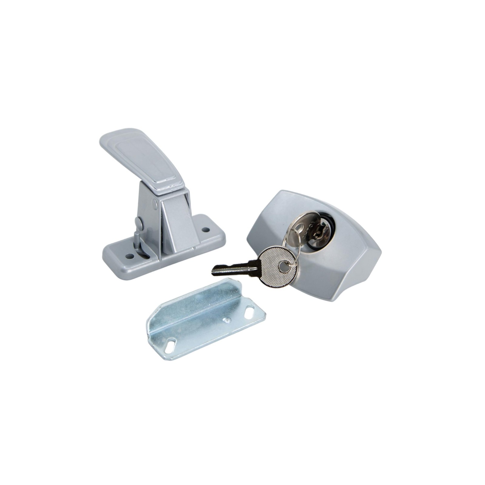 JR Products Silver Camper Locking Door Latch w/Mounting Screws 10805