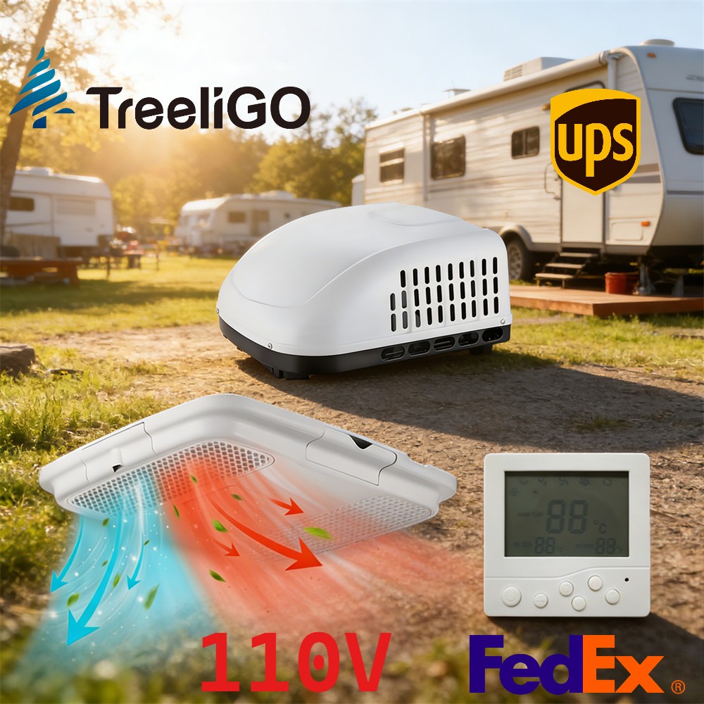 110V 15000BTU Heater & Cooling Air Conditioner Set For Boat Van Camper Truck