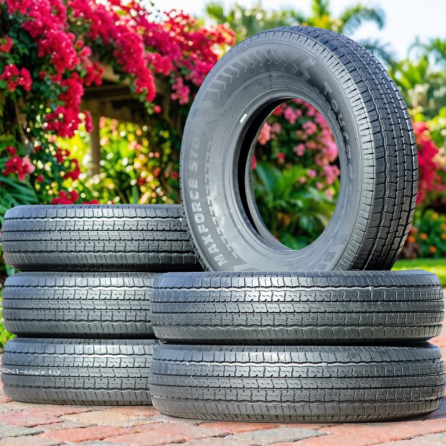6 Tires ST 235/80R16 126/122N F 12 Ply Tourador MaxForce ST01 Semi-Steel Trailer