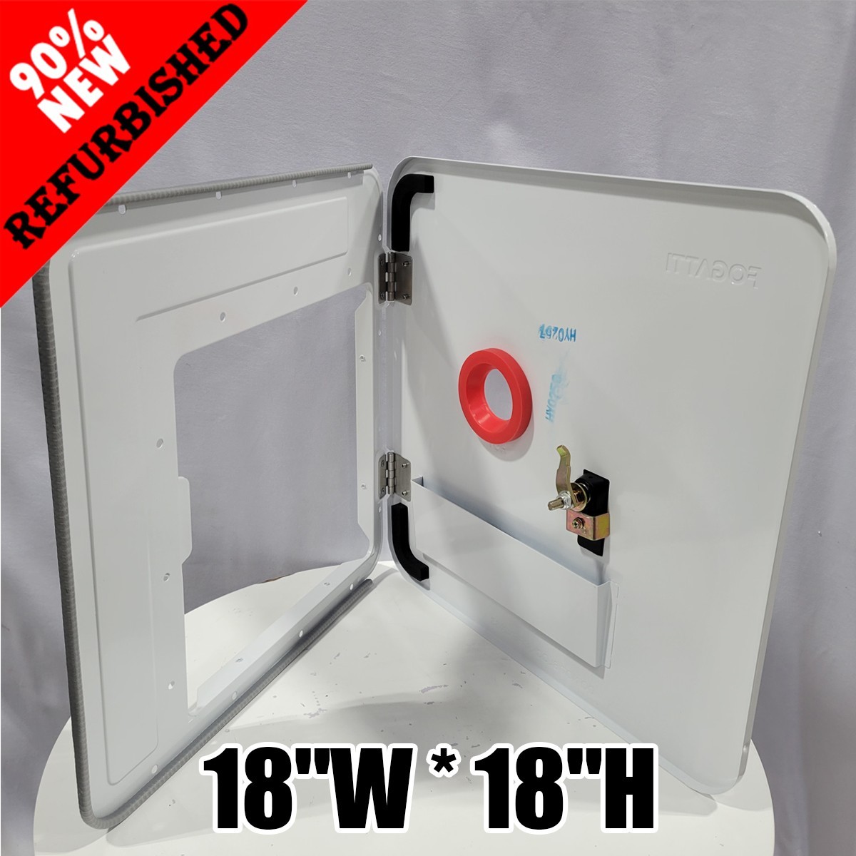 FOGATTI 18×18 inch RV Tankless Water Heater Door ONLY Galvanized Steel White