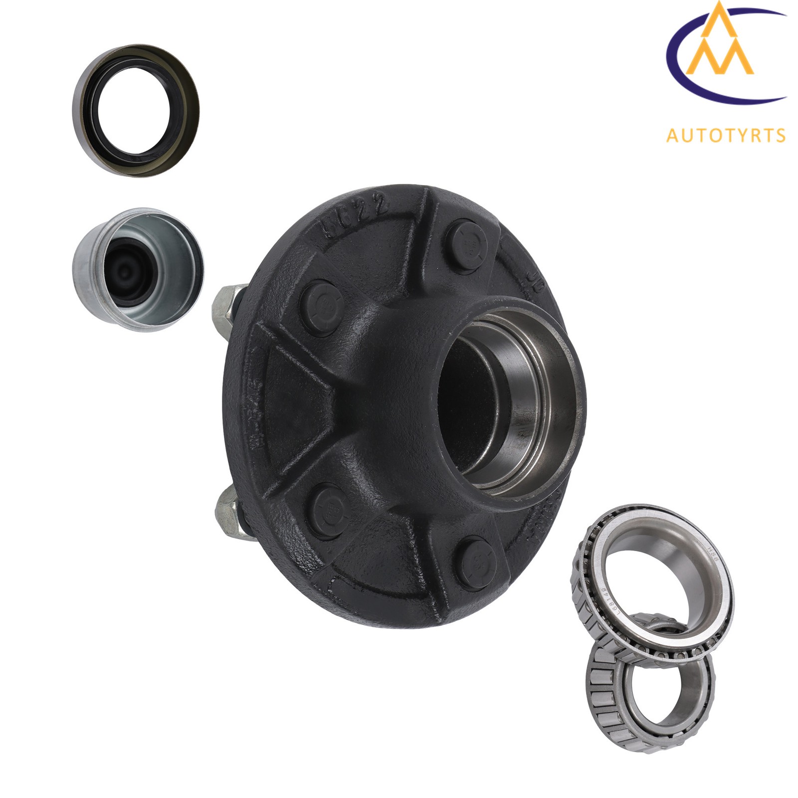 1 Set 5 Lugs Trailer Idler Hub Kit 5 on 4.75 For 3500lbs #84 Spindle Axle 5×4.75