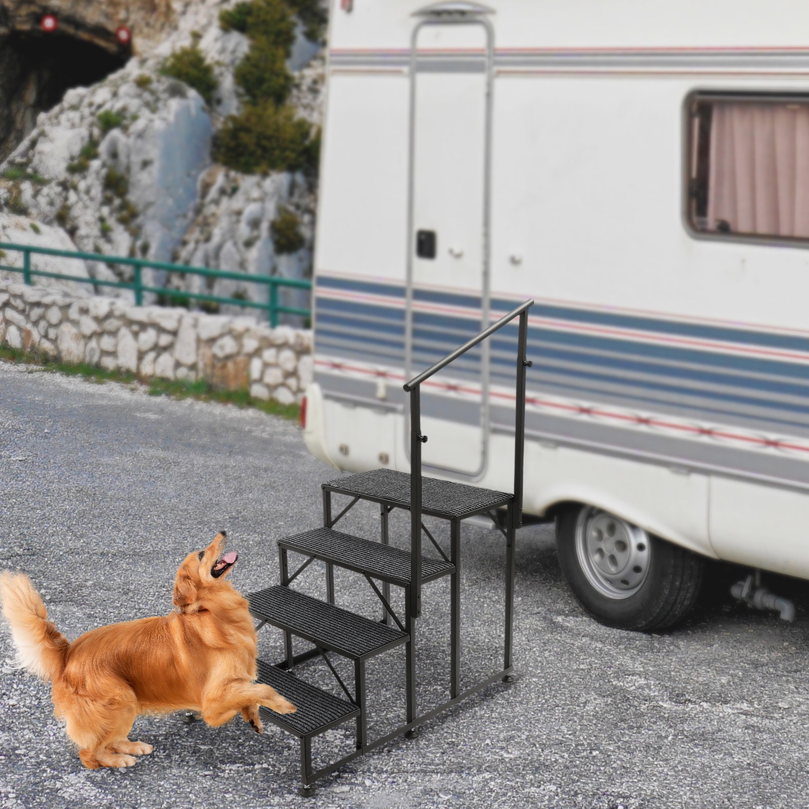 Swimming Pool Ladder Above Ground,Porch Step Stool Home Decor for Travel Trailer