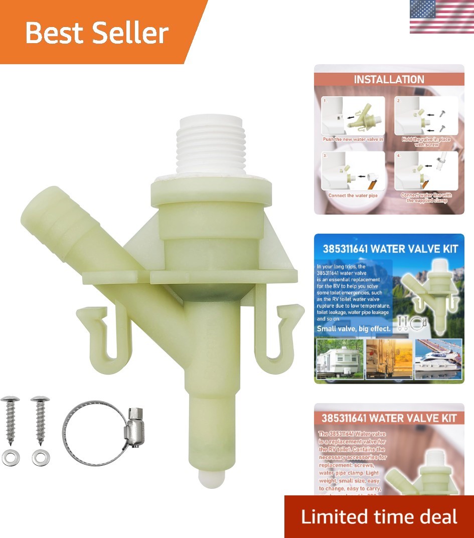 Durable Plastic Water Valve Kit 385311641 for Dometic and Sealand Toilets
