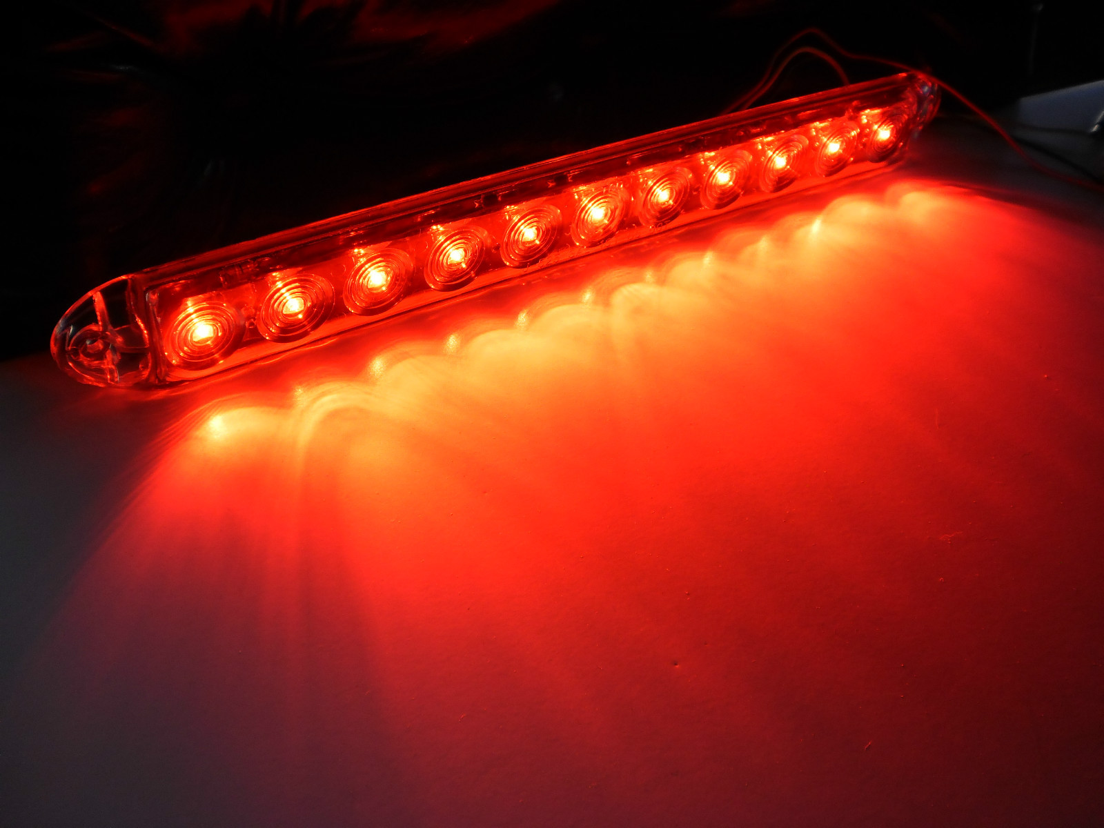 2 -LED 15″ Slim Trailer Stop Turn Tail Brake Red Light-Clear Lens, Truck