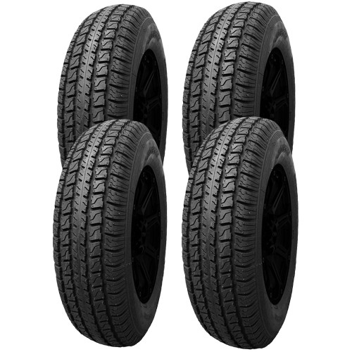 (QTY 4) 205/75R14 Hi Run H180 Trailer 100L Load Range C Black Wall Tires