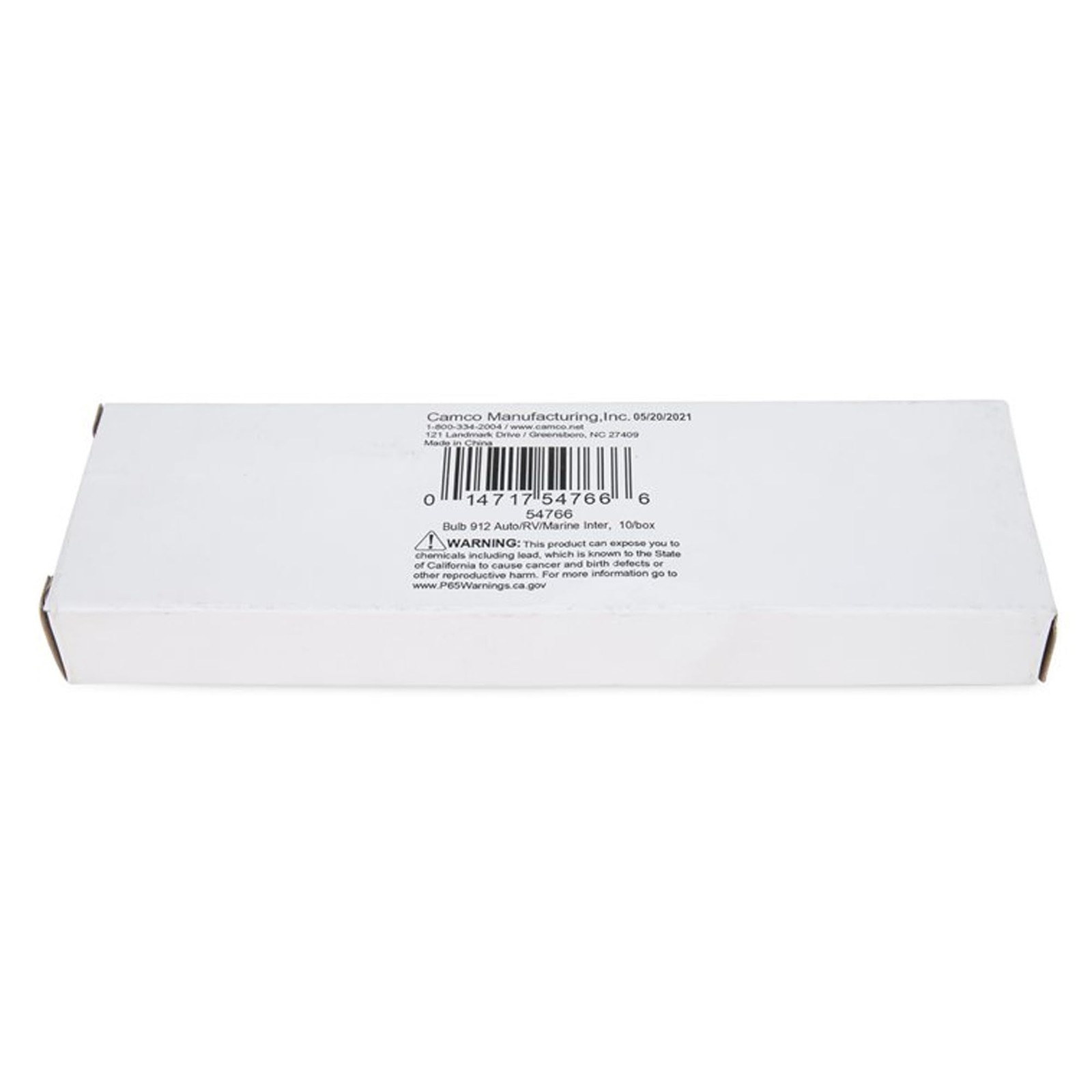 Camco 54766 912 Auto/RV/Marine Replacement Interior Light Bulb – Box of 10