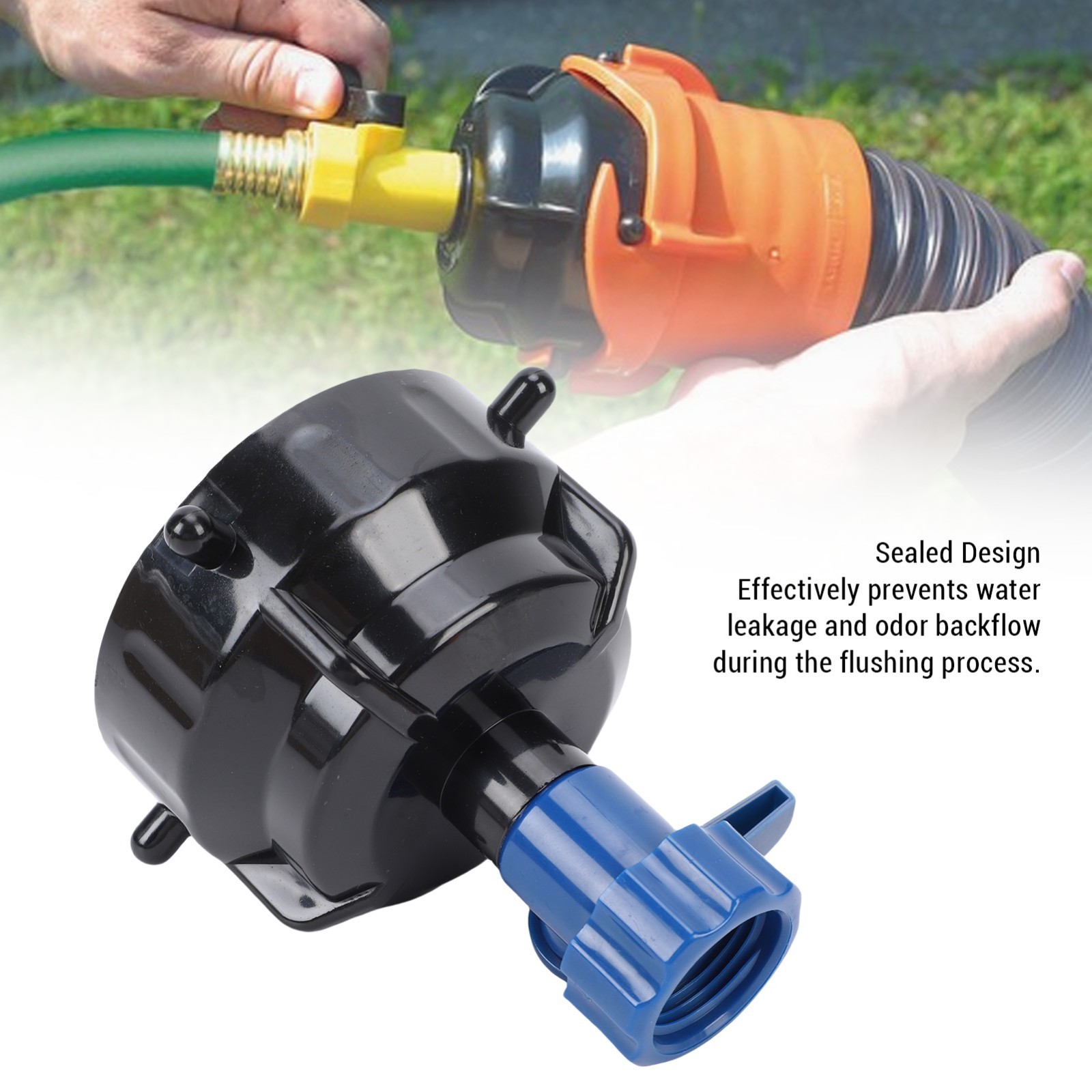 RV Sewer Hose Rinse Cap Sealing Leakage Proof Threaded Interface for RV Campers