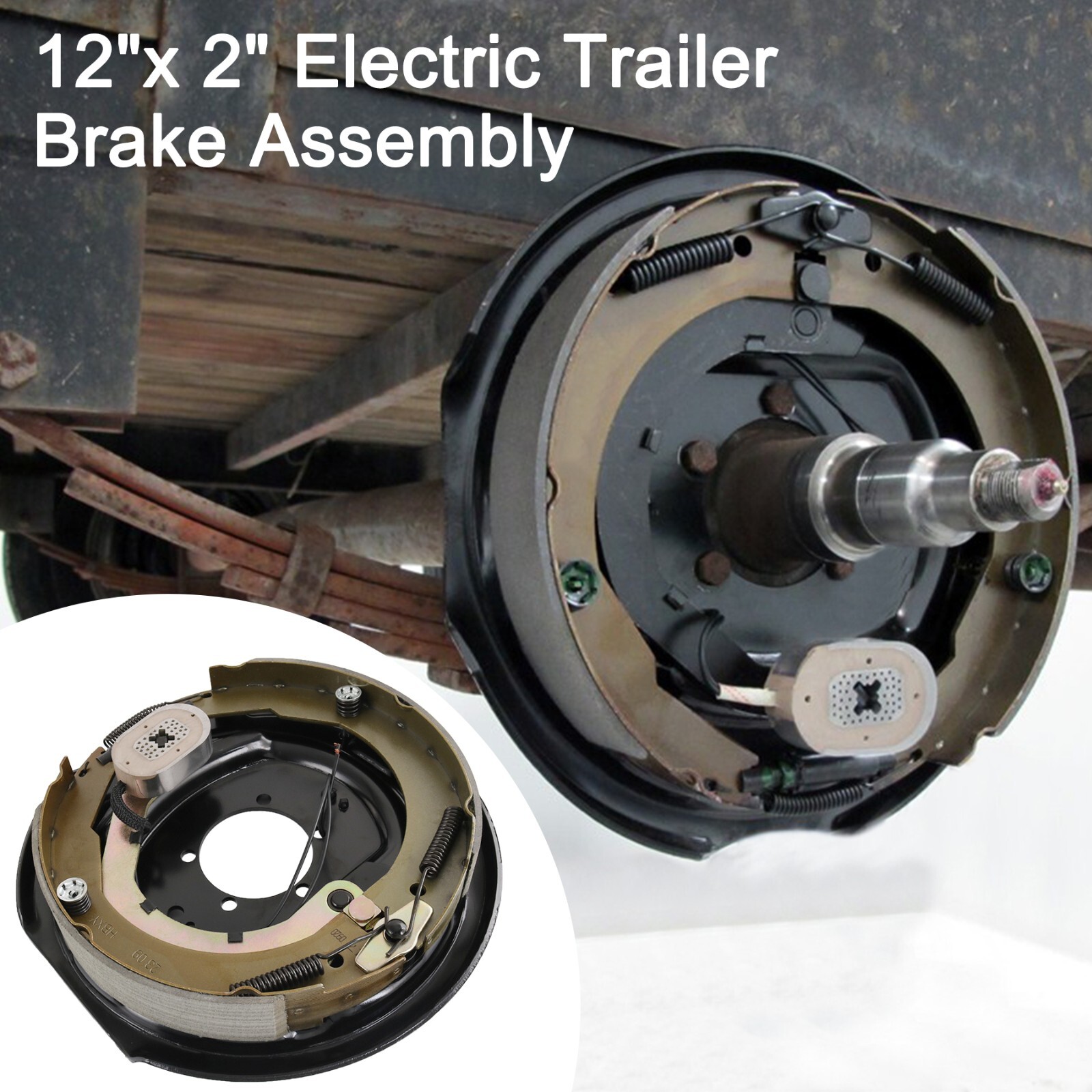 2 Pair Set 12×2 Electric Trailer Brake 12″ x 2″ Assembly 7000 lbs Axle 21005