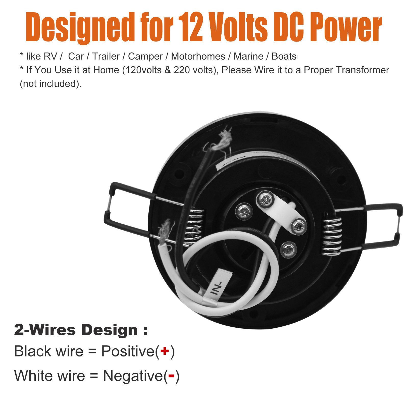 3” Rotatable RV Puck Light Adjustable Recessed Mount Down Light w/ Push Switch