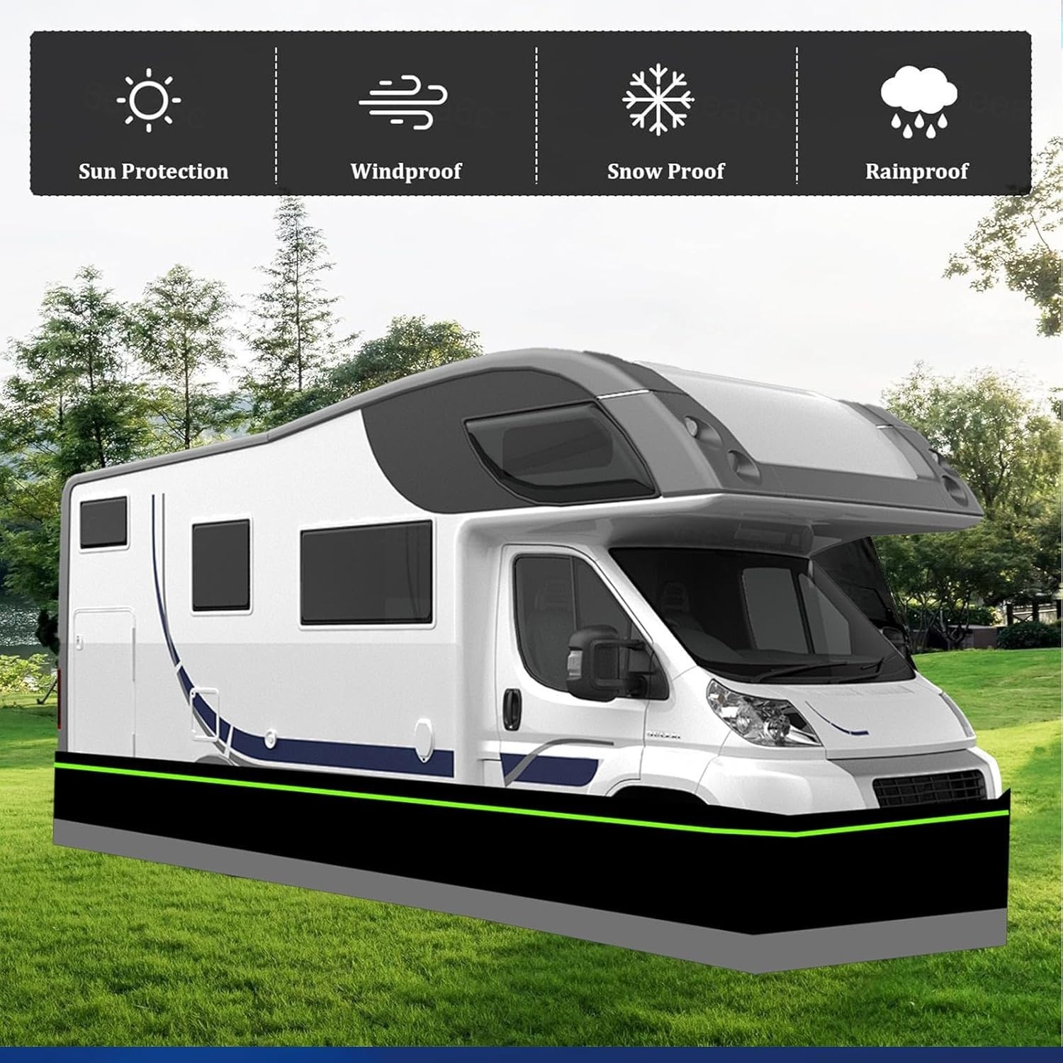 Versatile Waterproof RV Camper Skirting, 95cm Tall, 16m/52ft – Easy Installation