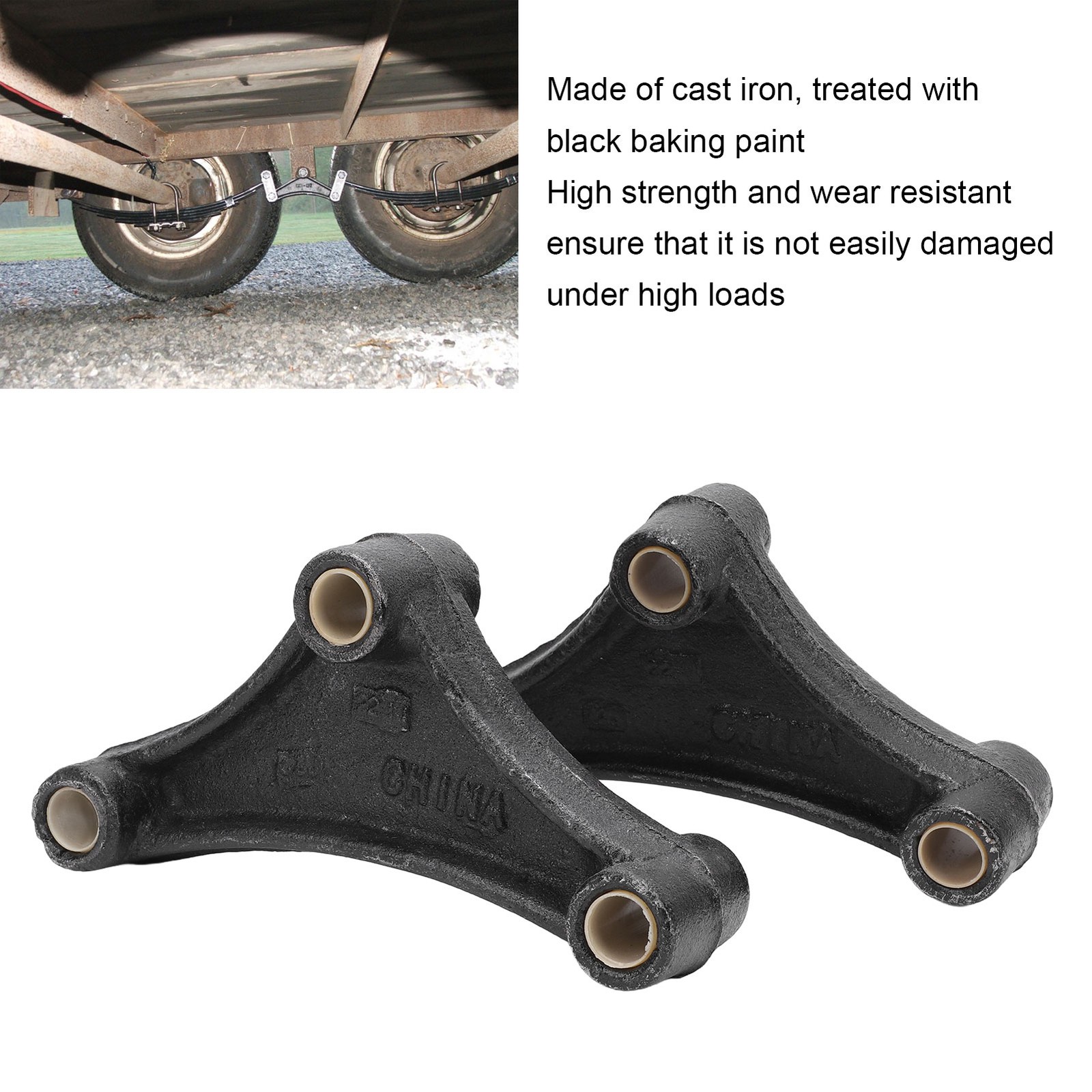 2pcs 6.13in Trailer Leaf Spring Equalizer 9/16in Hole EQ 356 for 1 3/4 Inch Wide