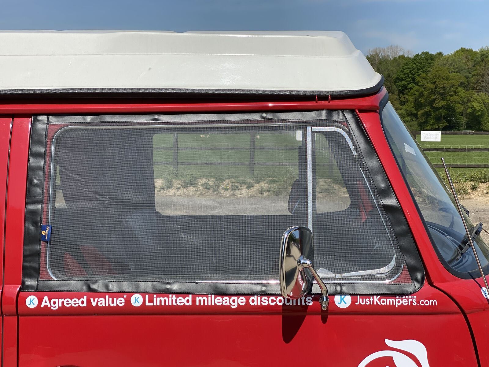 VW T2 Bay Window Just Kampers Cab Door Window Fly Screen Mesh Mosquito Net