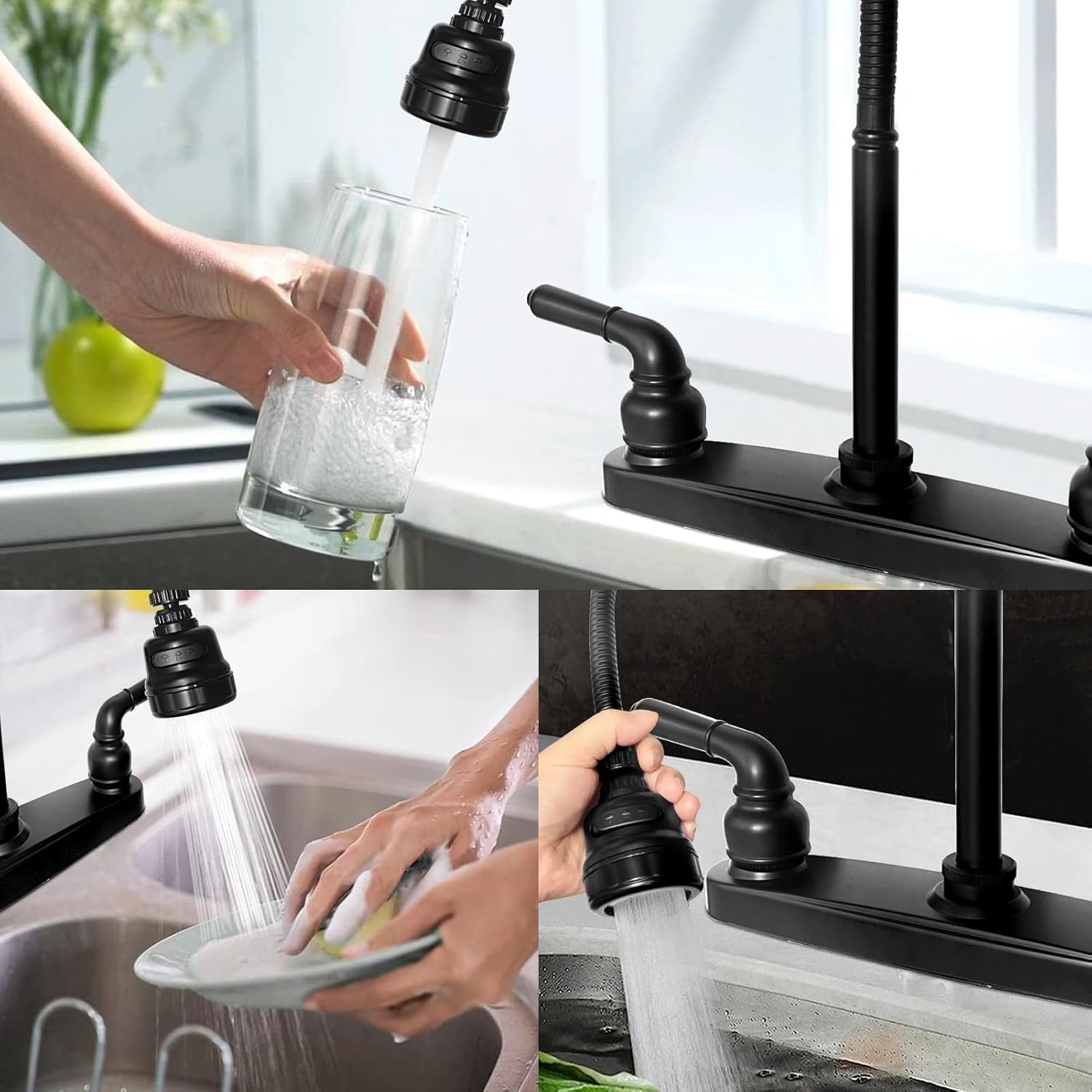 RV Kitchen Faucet,Camper RV Kitchen Sink Faucet Replacement with 2 Handles