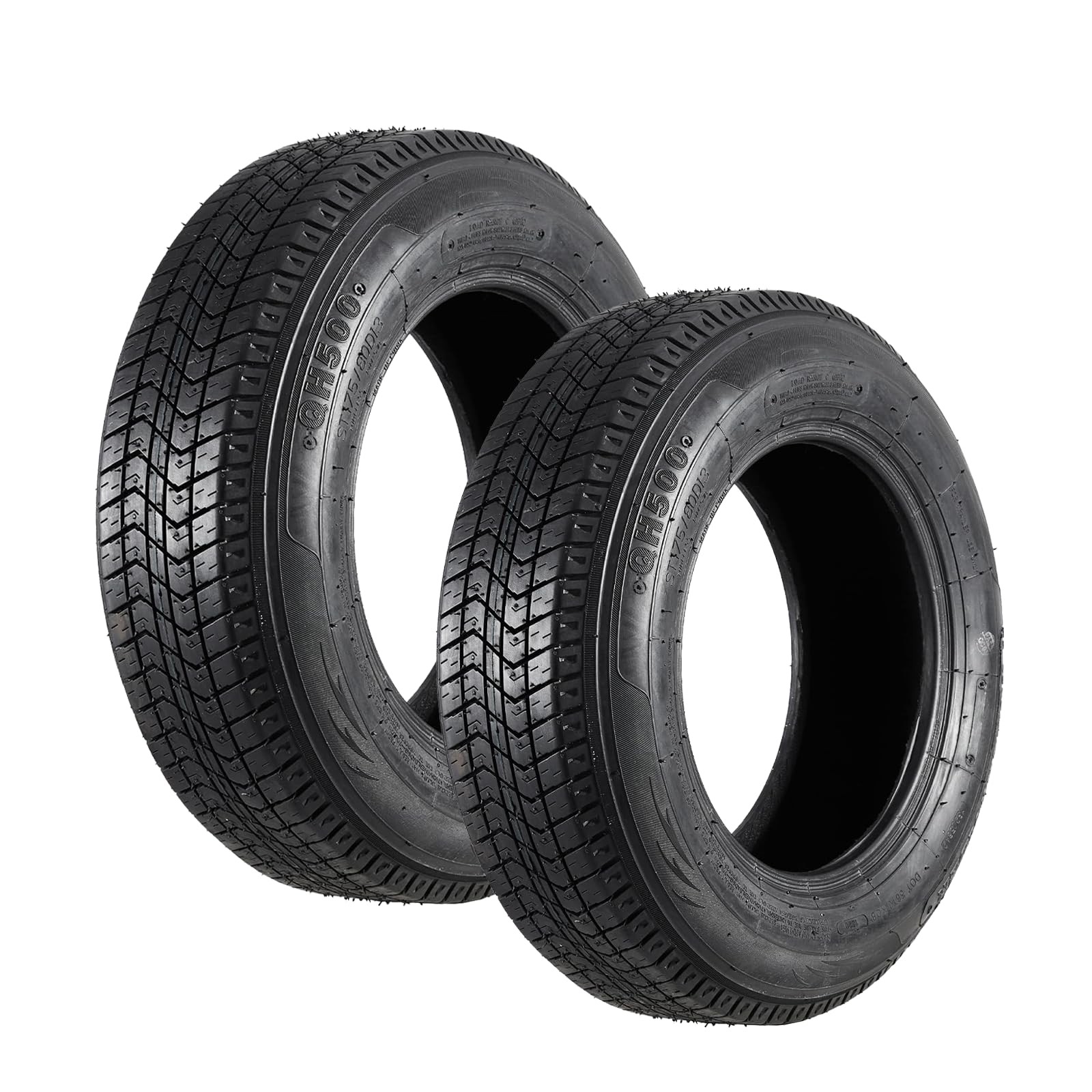 Set 2 Premium ST175/80D13 Trailer Tires 175 80 13 Heavy Duty 6Ply Load Range C