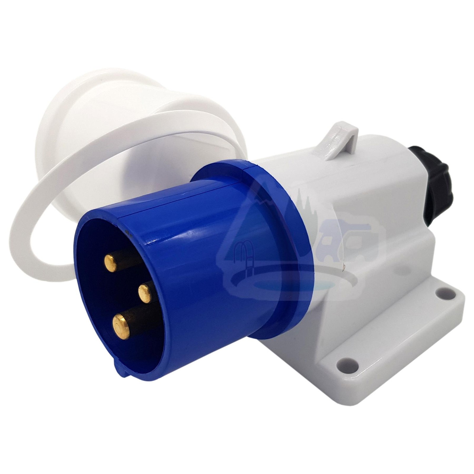 GENUINE MAYPOLE MAINS INLET SOCKET & CAP 594 CARAVAN MOTORHOME NEW