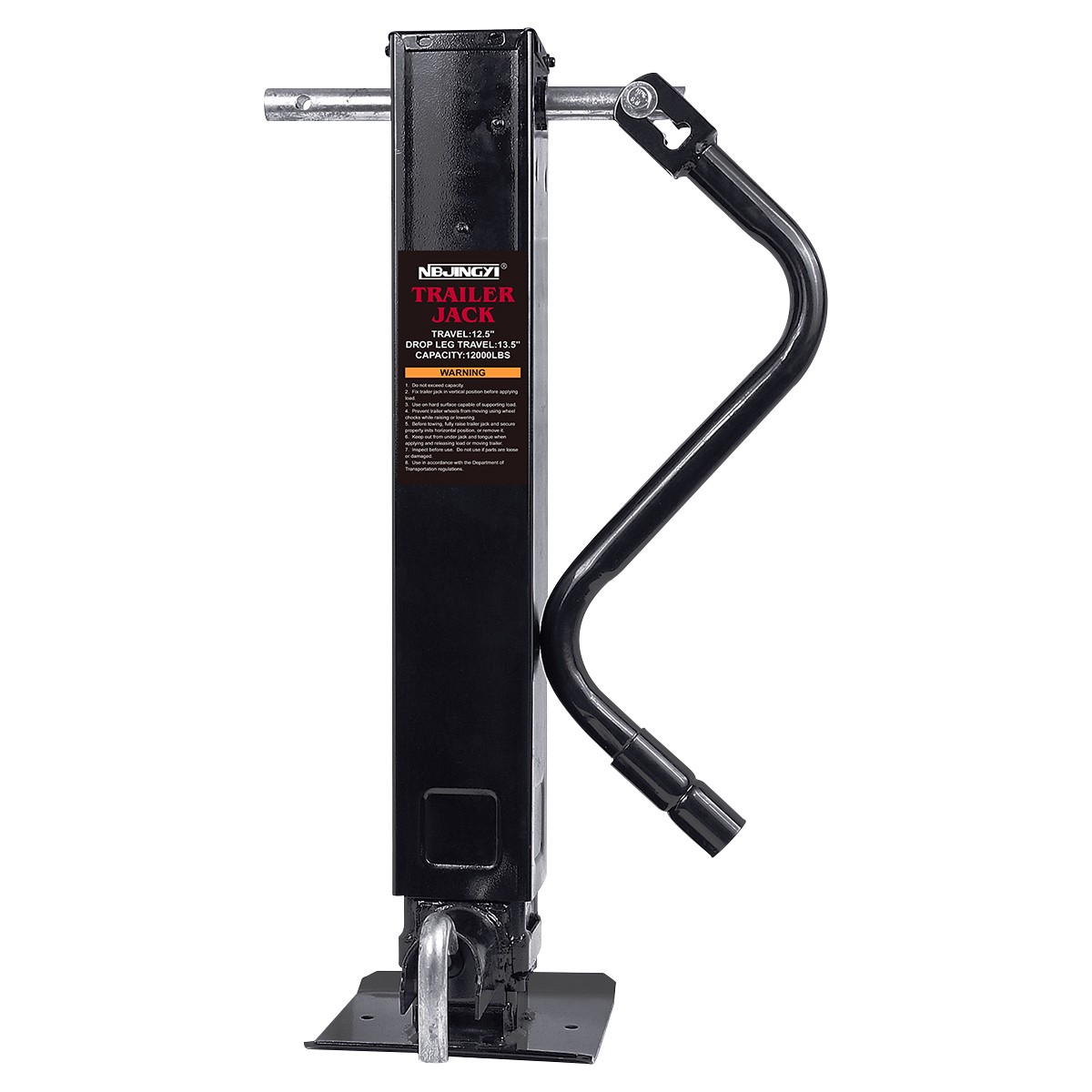 Trailer Jack Weld-on Pipe Mount Swivel Trailer Jack 12000lbs 12.5″Lift 13.5″Drop