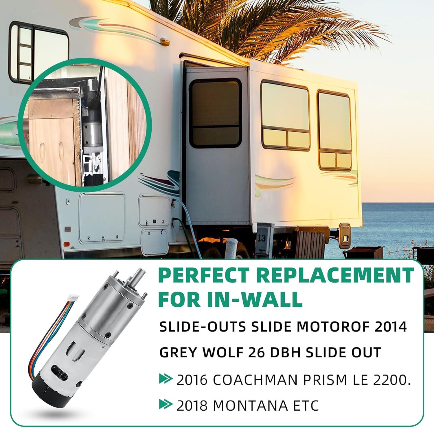 New RV Schwintek Slideout In Wall Slide Out Motor for Lippert 236575 300:1 10MM