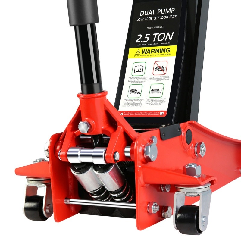5000lbs Hydraulic Racing Floor Jack, Low Profile 3.5″-19.5″ Dual Piston Pump