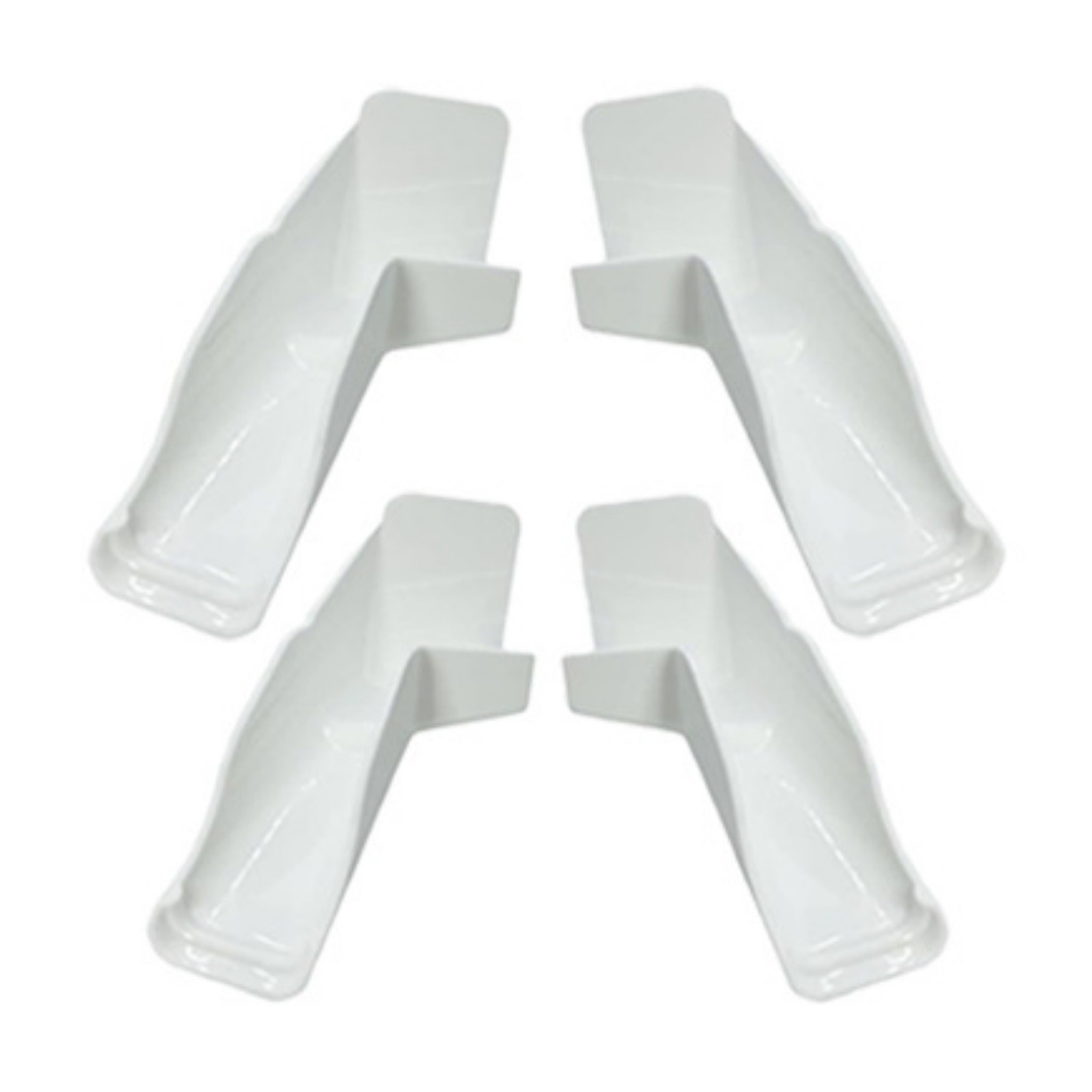 4pcs White RV Camper Gutter Spouts Long Left+Right Prevent Sides Black Streaks