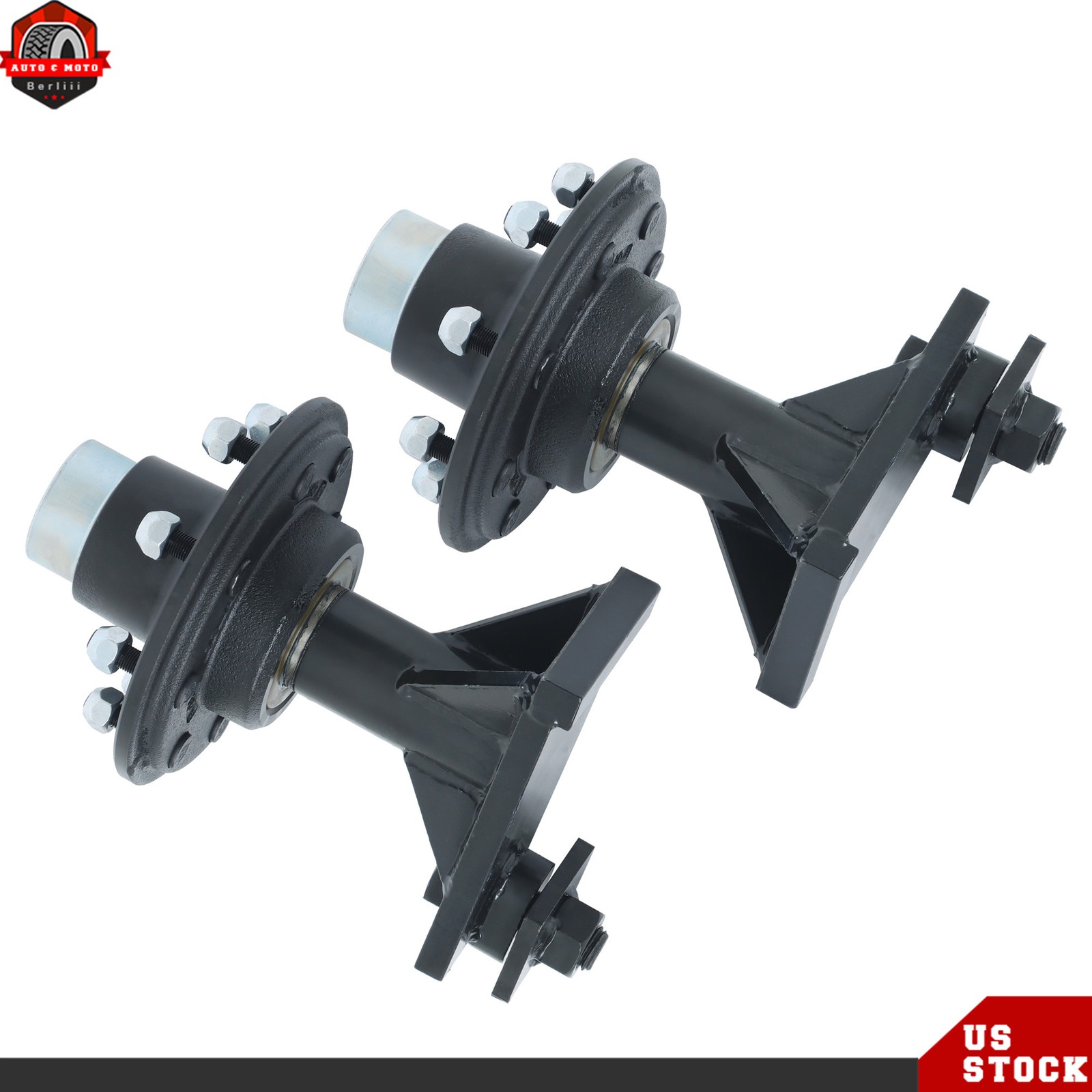 Pair 8 × 6.5 Lug Superior Shipping Container Wheels Bolt-on Spindle Kits 8000LB