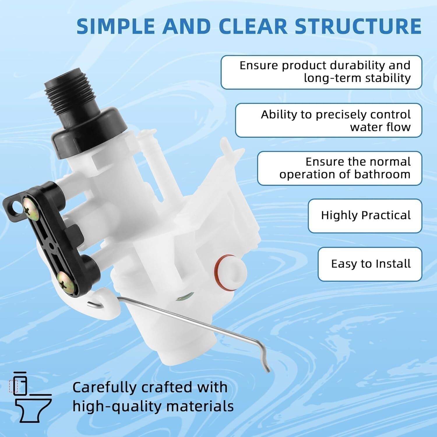31705 water valve Leak Resistant Design for aqua magic v toilet water valve