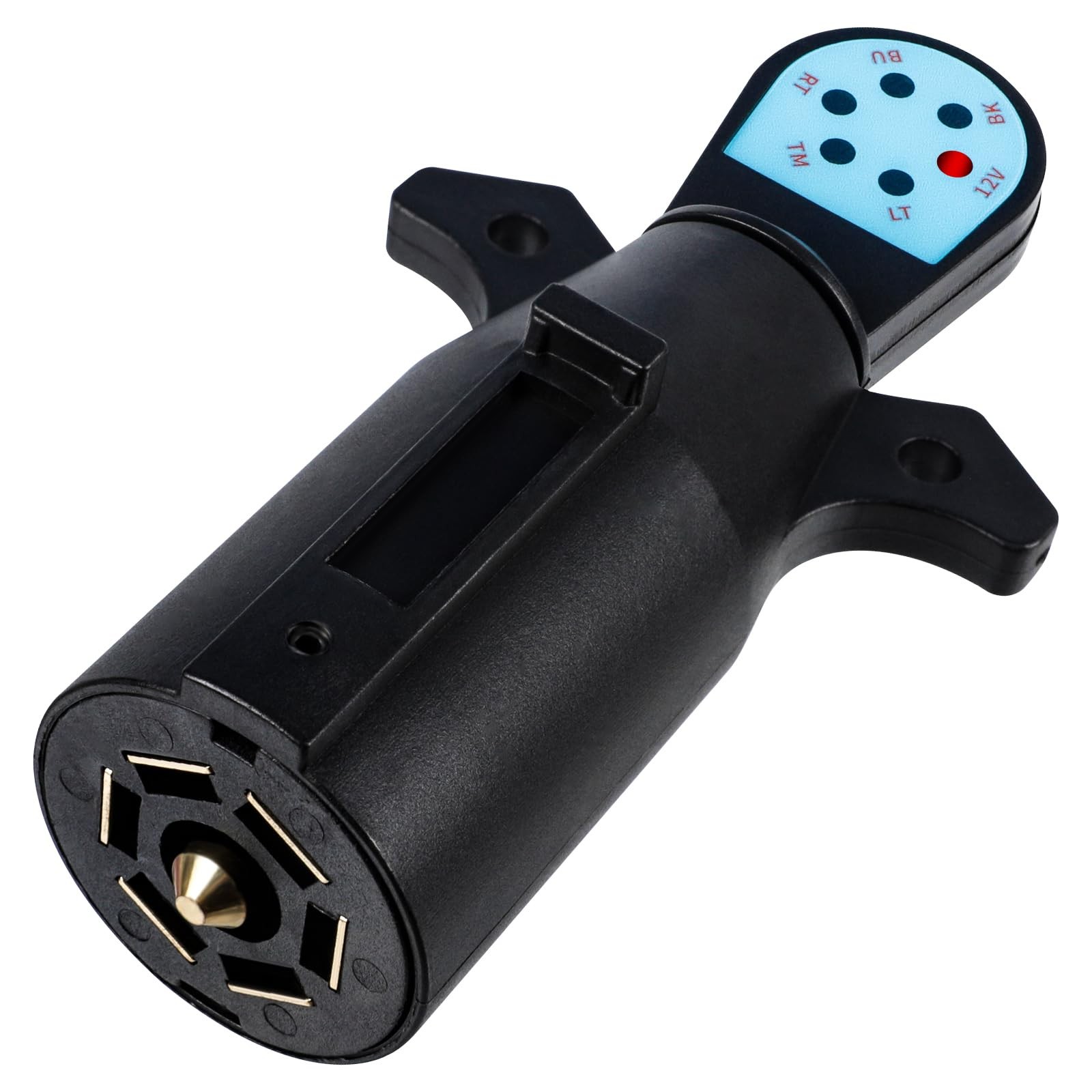 WUSHIXAN Trailer Light Tester, 7 Pin Plug Testerwith Size A, black