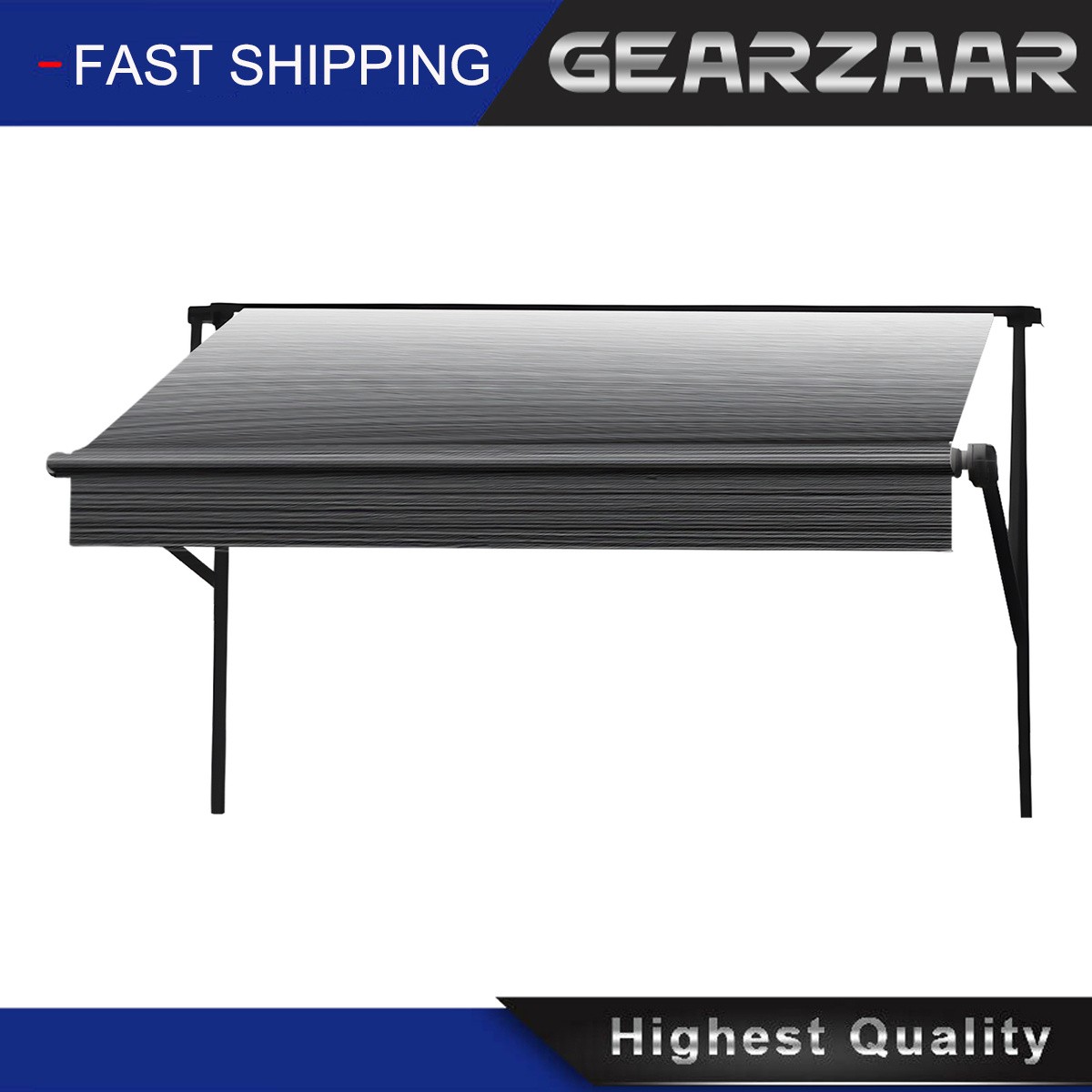 Waterproof RV Awning Fabric 18FT Strip Gray Fade UV Resistant For Heavy Duty