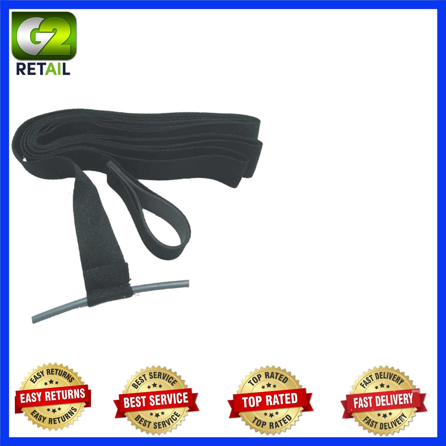 94.5-Inch A&E Systems Awning Pull Strap – Flexible Rubber Design, Black/White