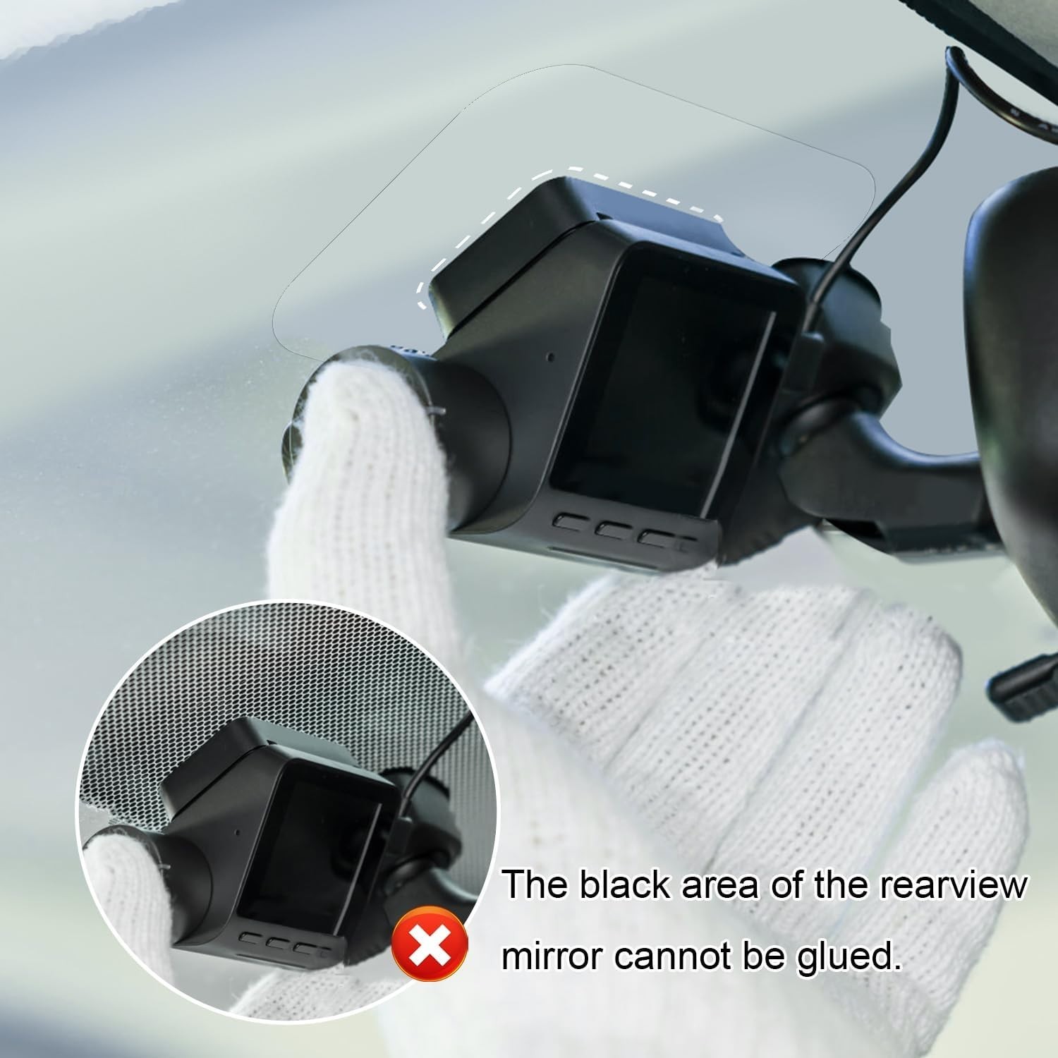 8 Transparent Electrostatic Dashcam Stickers for Secure Windshield Mounting