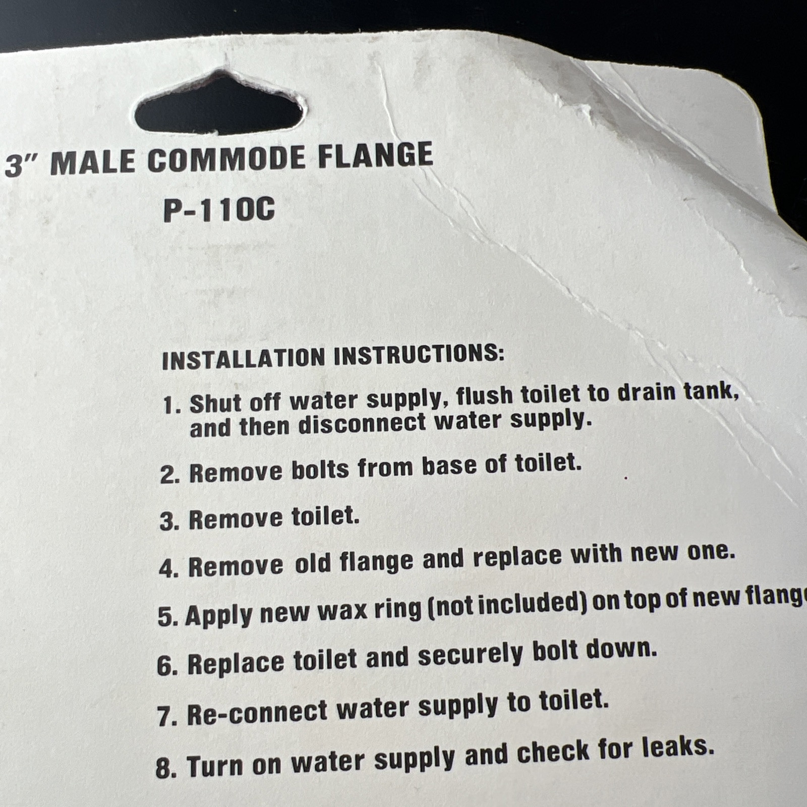US HARDWARE P-110C RV/ Mobile Home 3 inch MALE Commode Flange USA NEW