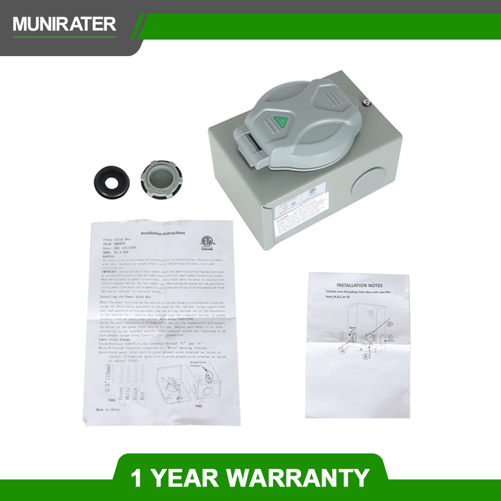 30A Power Inlet Box 7500W Generator Transfer Switch Weatherproof For Outdoor Use