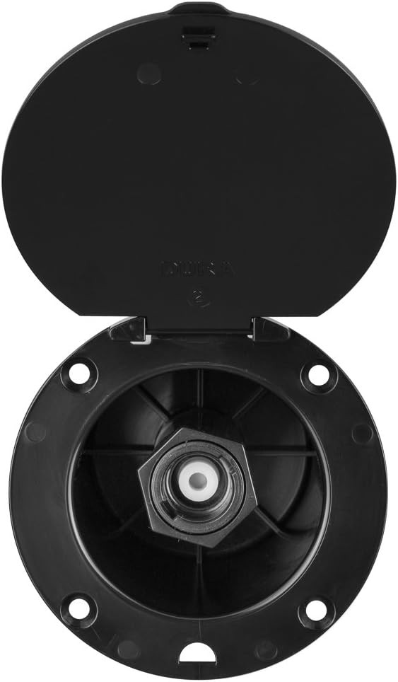 DFSA184-BK RV Outdoor Exterior Utility Spray Dock Port with Quick Connect Hookup