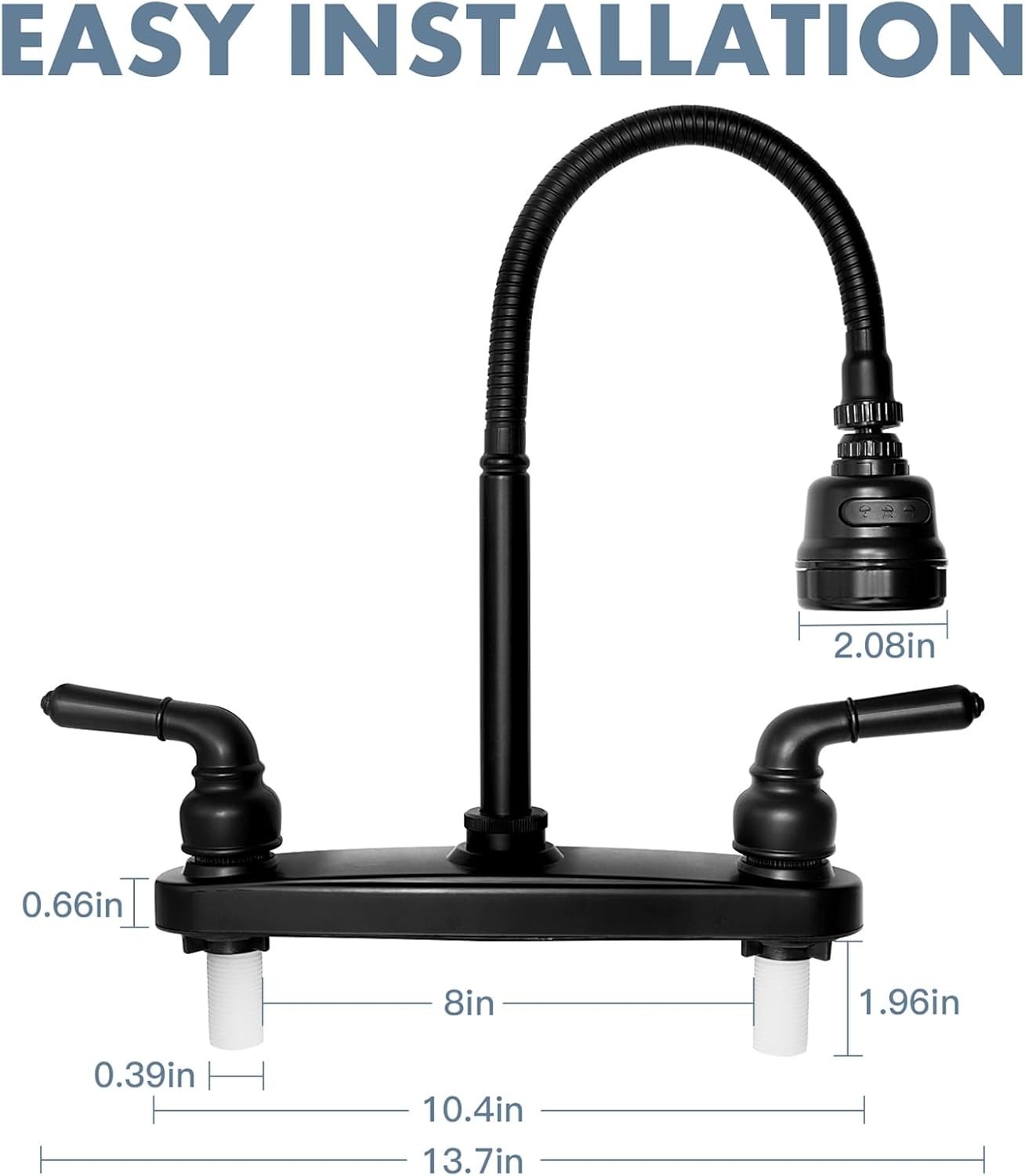 RV Kitchen Faucet,Camper RV Kitchen Sink Faucet Replacement with 2 Handles