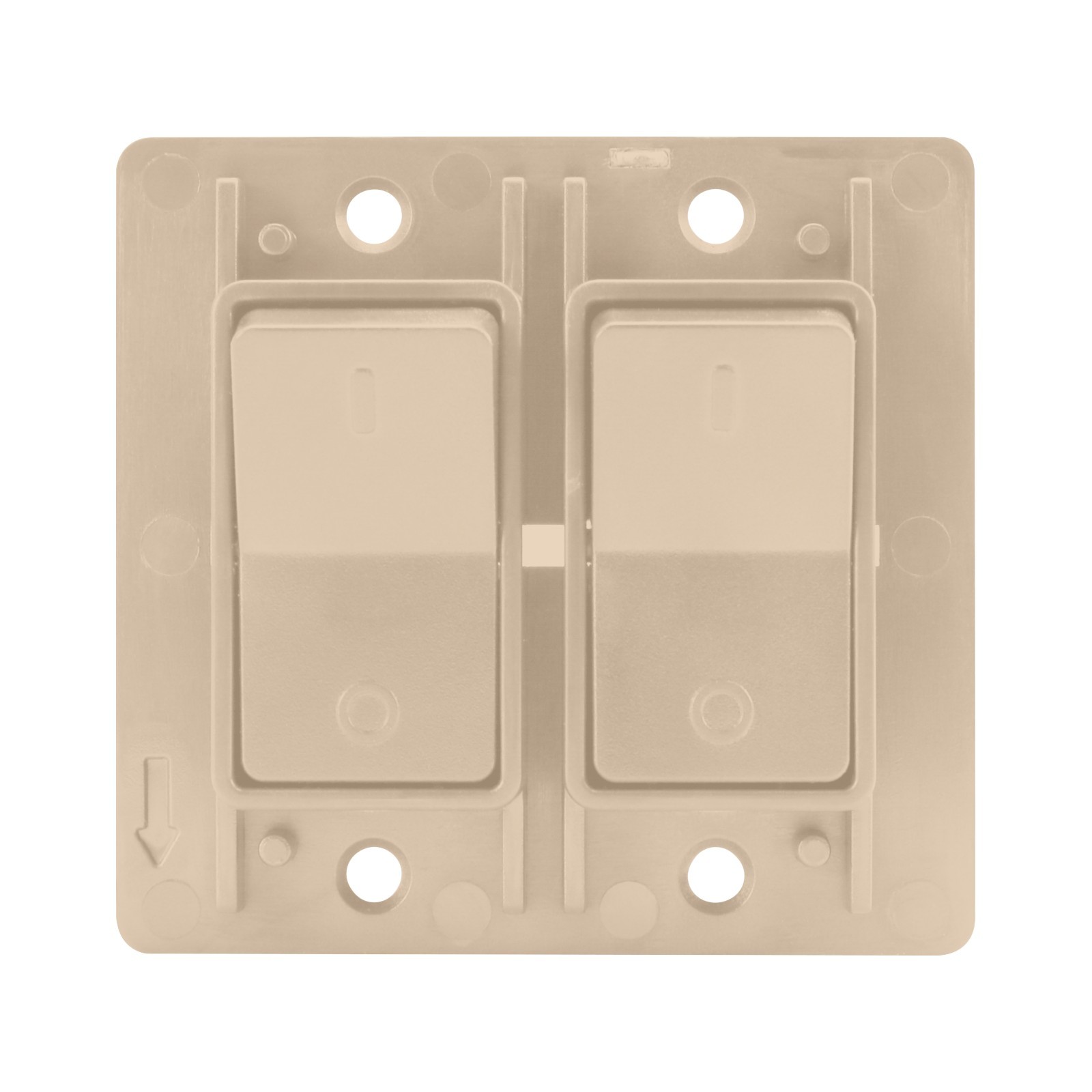 Leisure LED Tan Double SPST On-Off Switch with Bezel, 12-Volt, for RV, Trailer