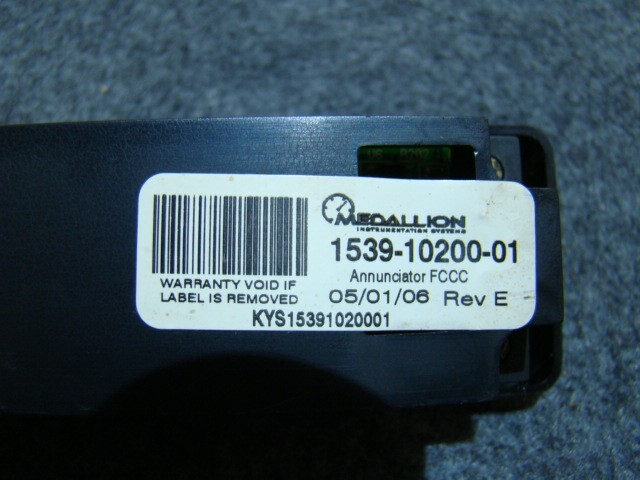 USED RV INDICATOR LIGHT MEDALLION REV E 1539-10200-01
