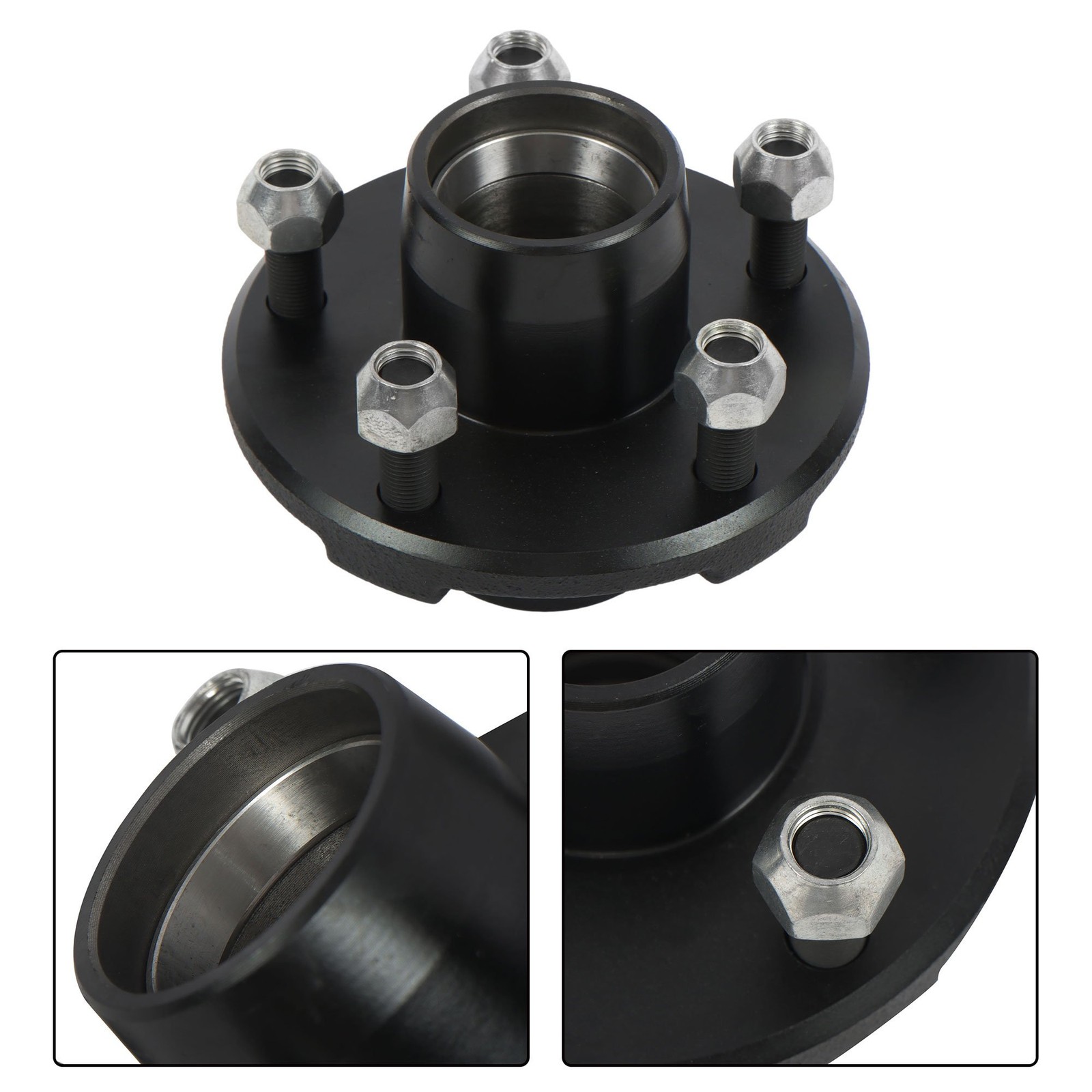 Pre-Greased Pair of 5-Bolt on 4-1/2 Inch Hub Assembly & 1″ Square BT8 Spindle