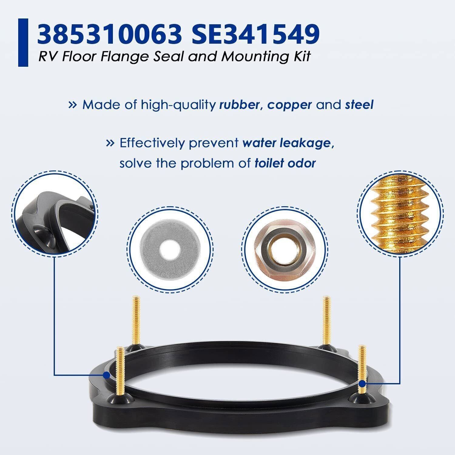 New Floor Flange Seal Kit 385310063 For VacuFlush 706 806 1006 1106 RV Toilet