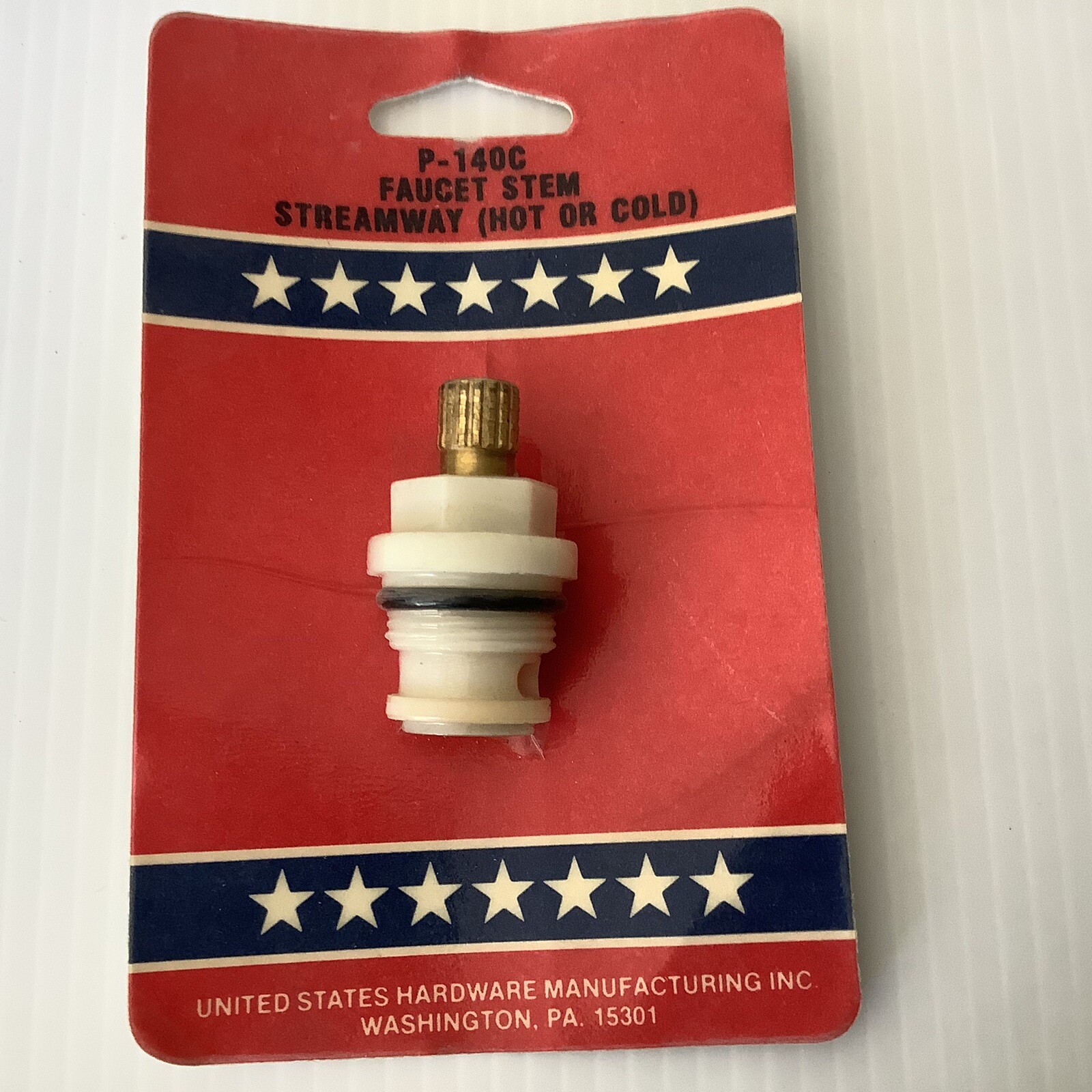 US Hardware Faucet Stem Model P-140C OEM Streamway Hot or Cold
