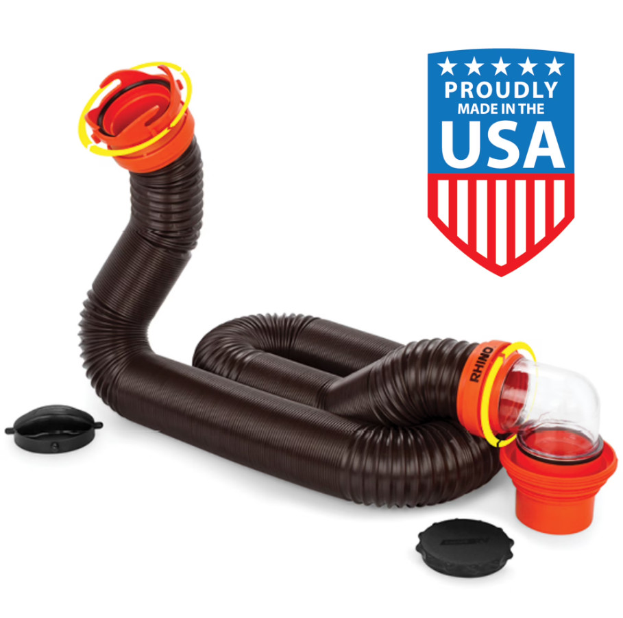 Camco RhinoFLEX 15 Ft RV Sewer Hose Kit 23 Mil Polyolefin Model 39762