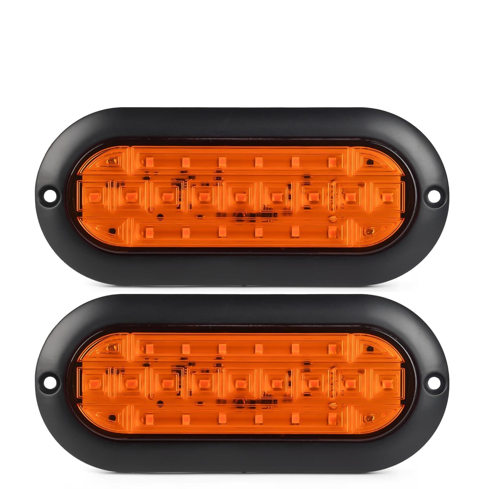 6Inch Amber LED Strobe Lights 21 LEDs for Trailer, Truck, RV & Tractor