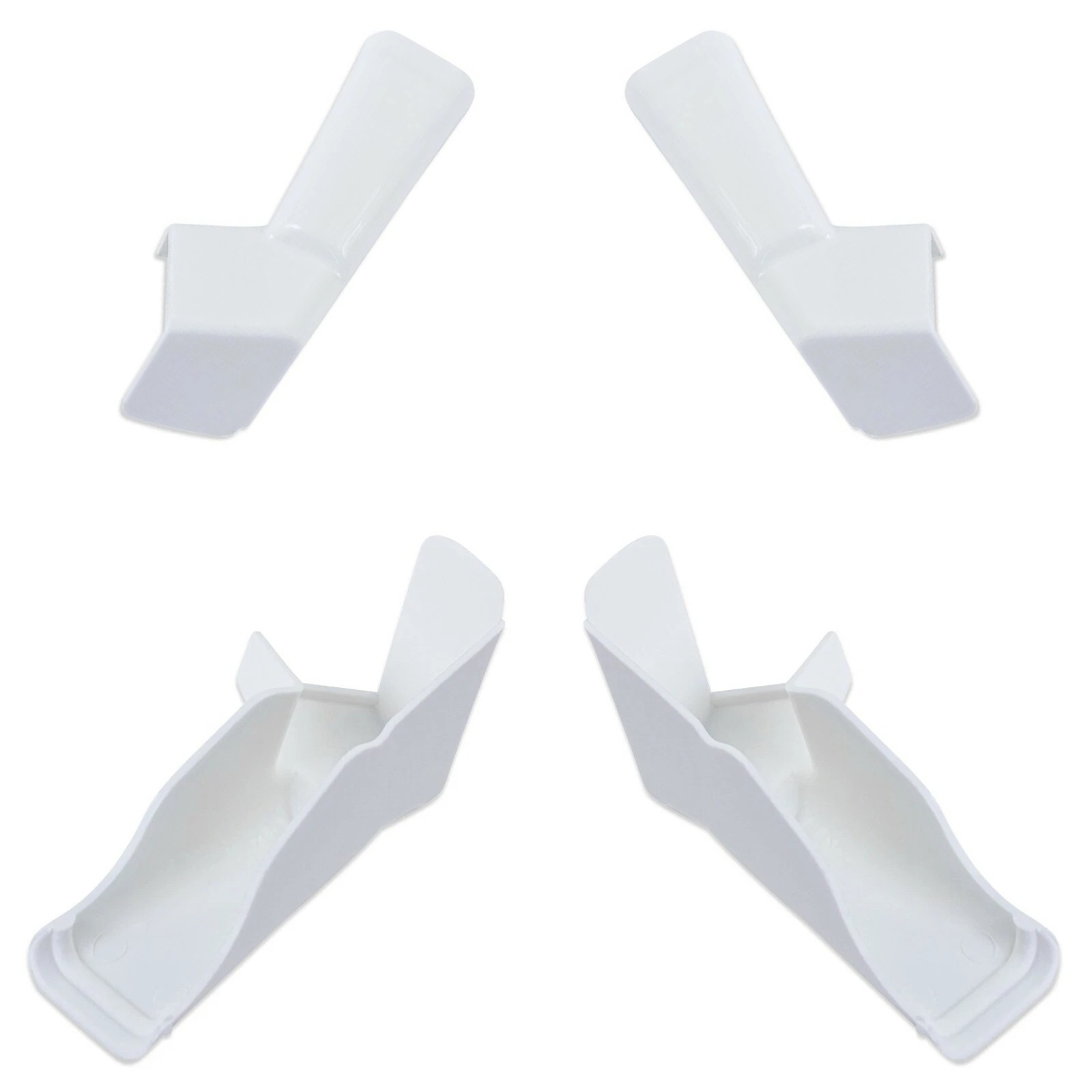 4pcs White RV Camper Gutter Spouts Long Left+Right Prevent Sides Black Streaks