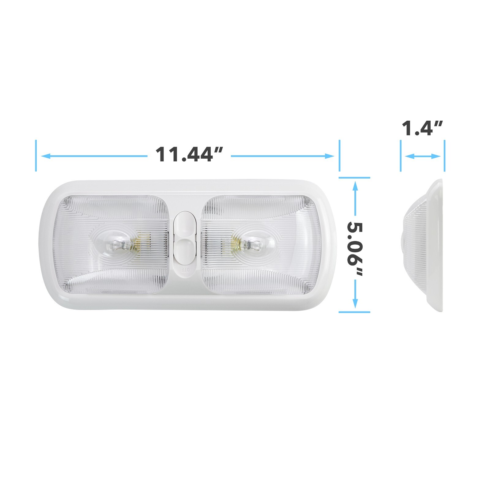 NEW RV Incandescent Double Dome Clear Interior Ceiling Light Boat Camper Trailer