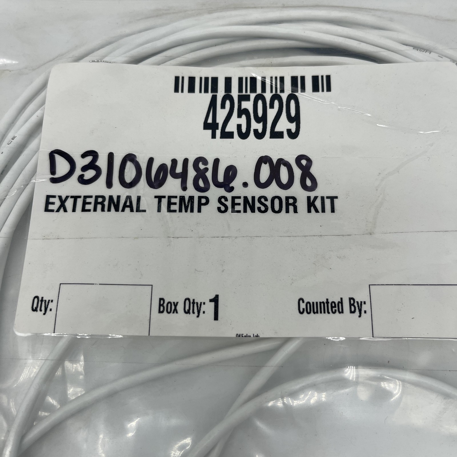 External Temperature Sensor Kit RG6 Cable White D3106486.008 425929 PVC