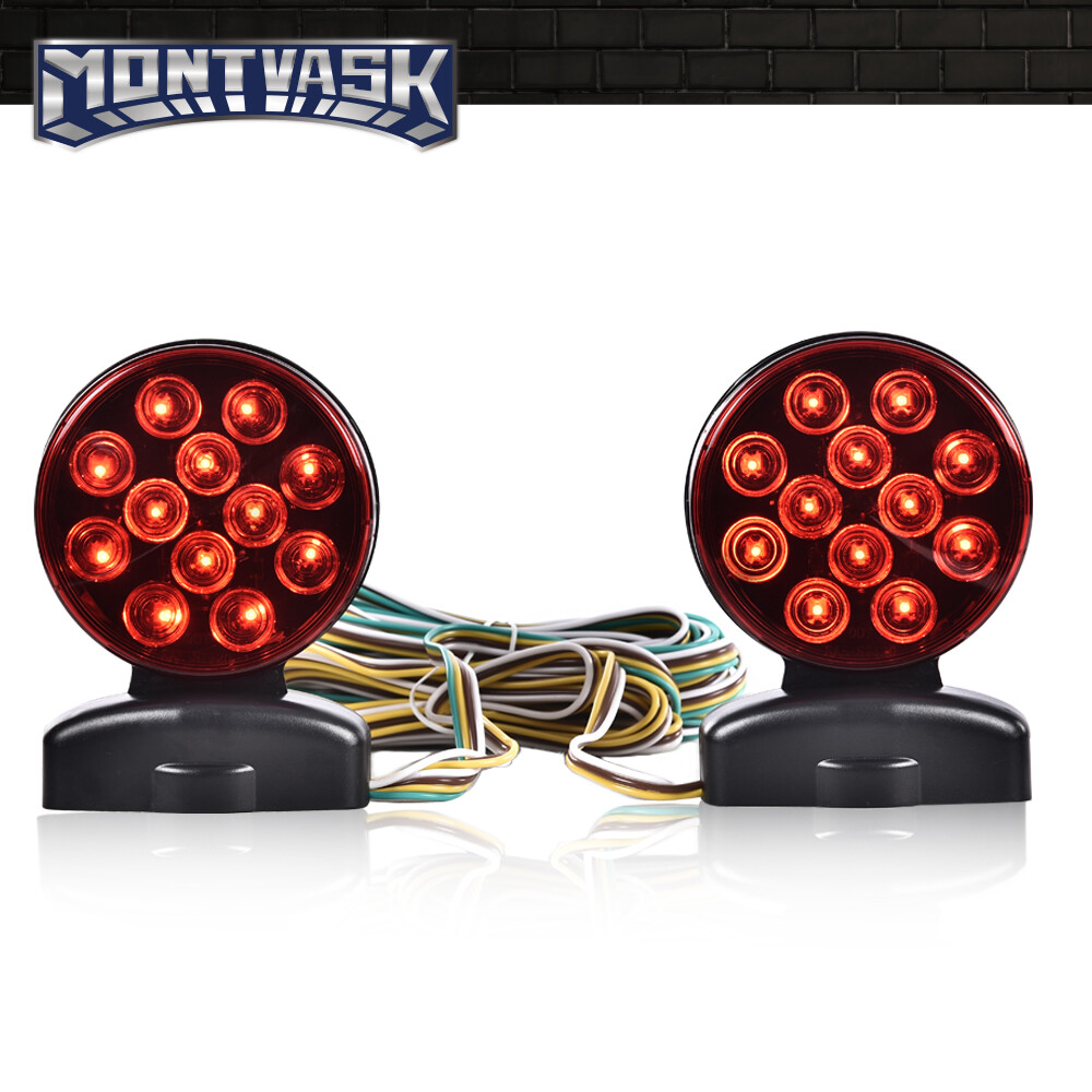 Magnetic Tow Light Trailer Truck Tail Break Turn Stop Towing LED Lights Kit 12v