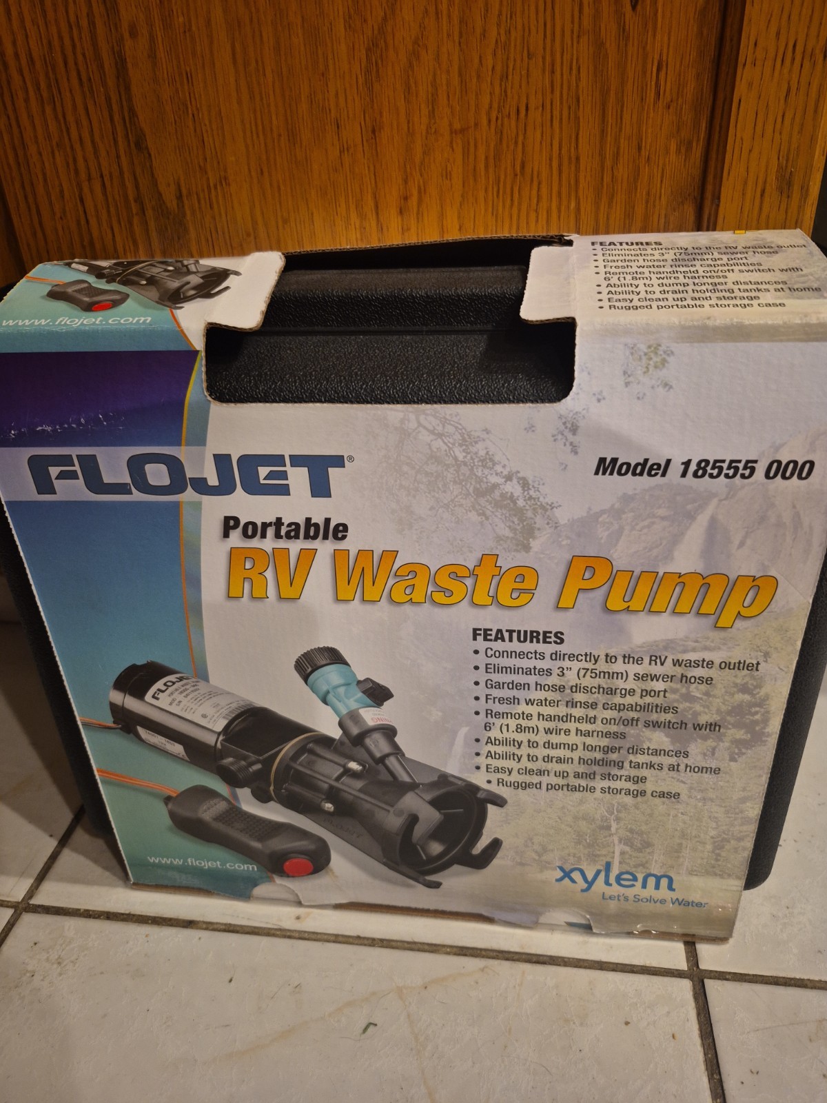 FLOJET Portable RV Waste Pump w/Hard Case 12V DC 18555000 – Open Box