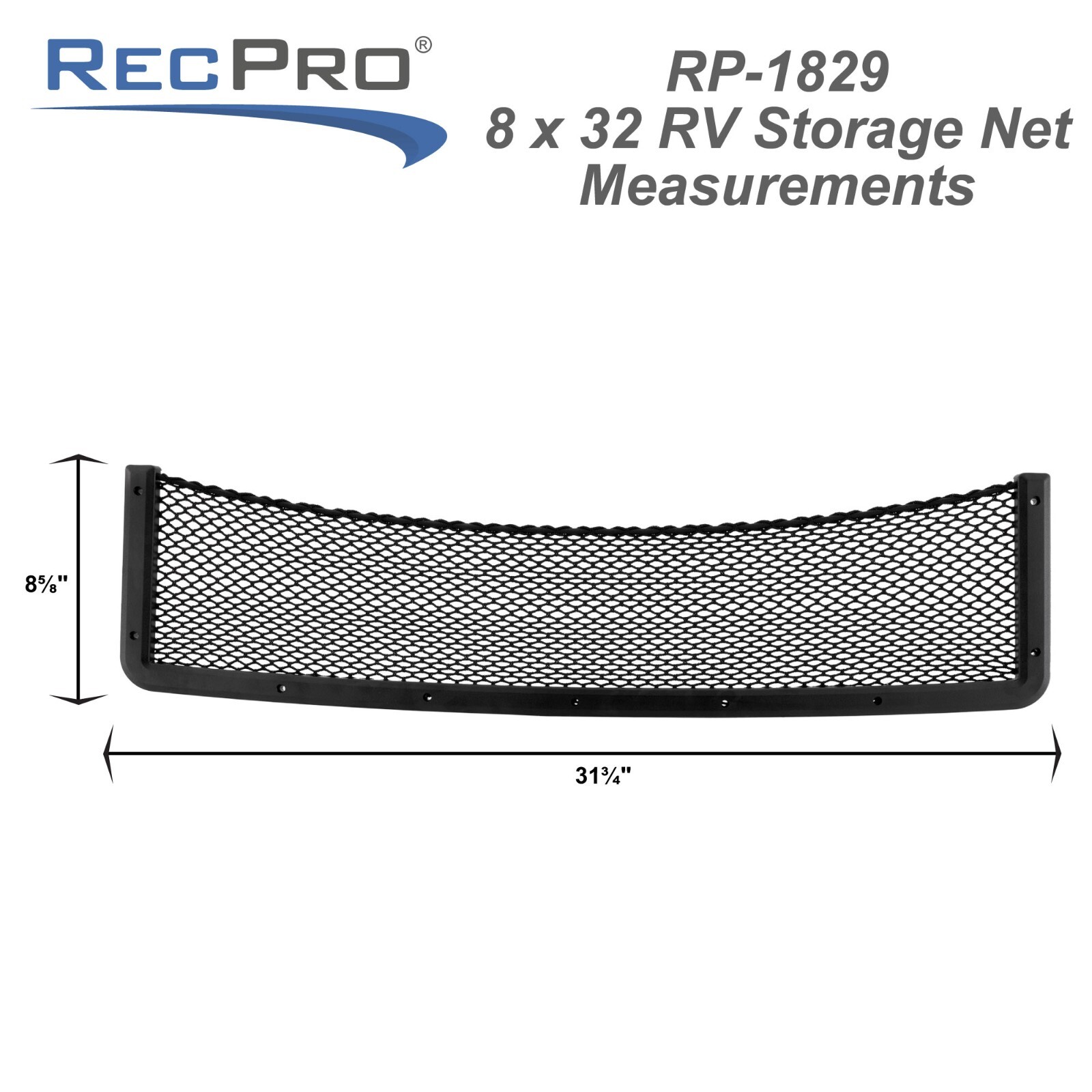 RecPro RV Storage Net | Stretchable Mesh Cargo Net with Plastic Frame (8 x 32″)