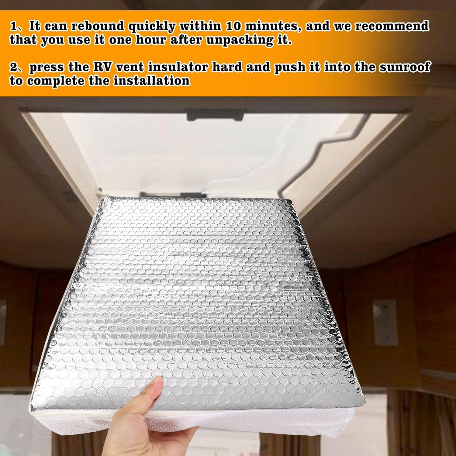 YUNVI RV Skylight Insulator 14x22x2.8,RV Vent Cover and 14*22inch, Silver