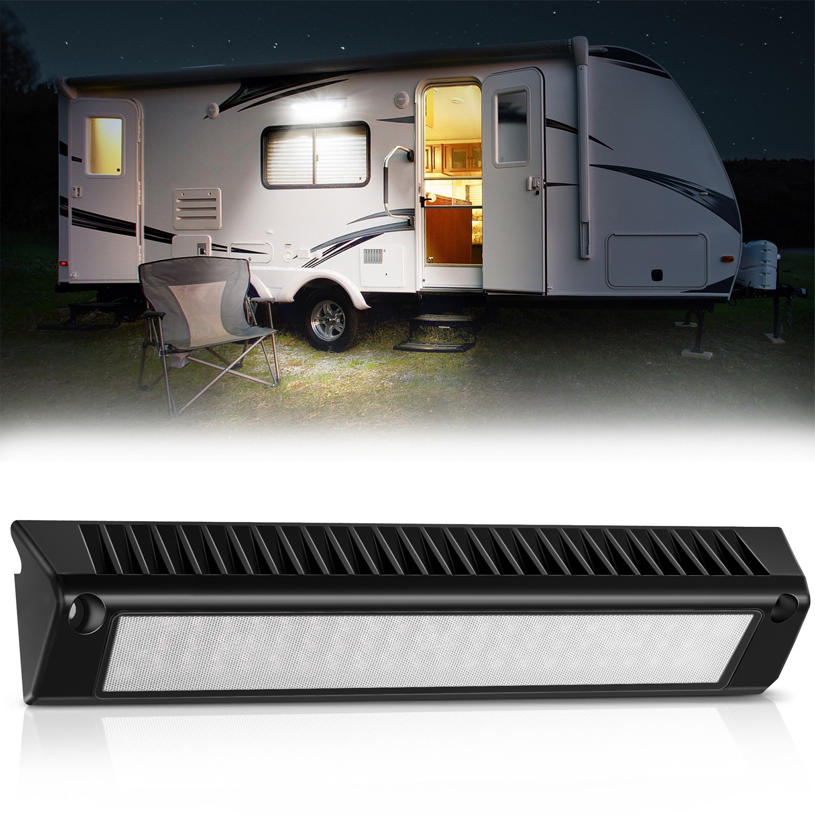 1PC RV Exterior Lights 13 Inch Porch Light 6000K White Beam 12V 24V LED Scene