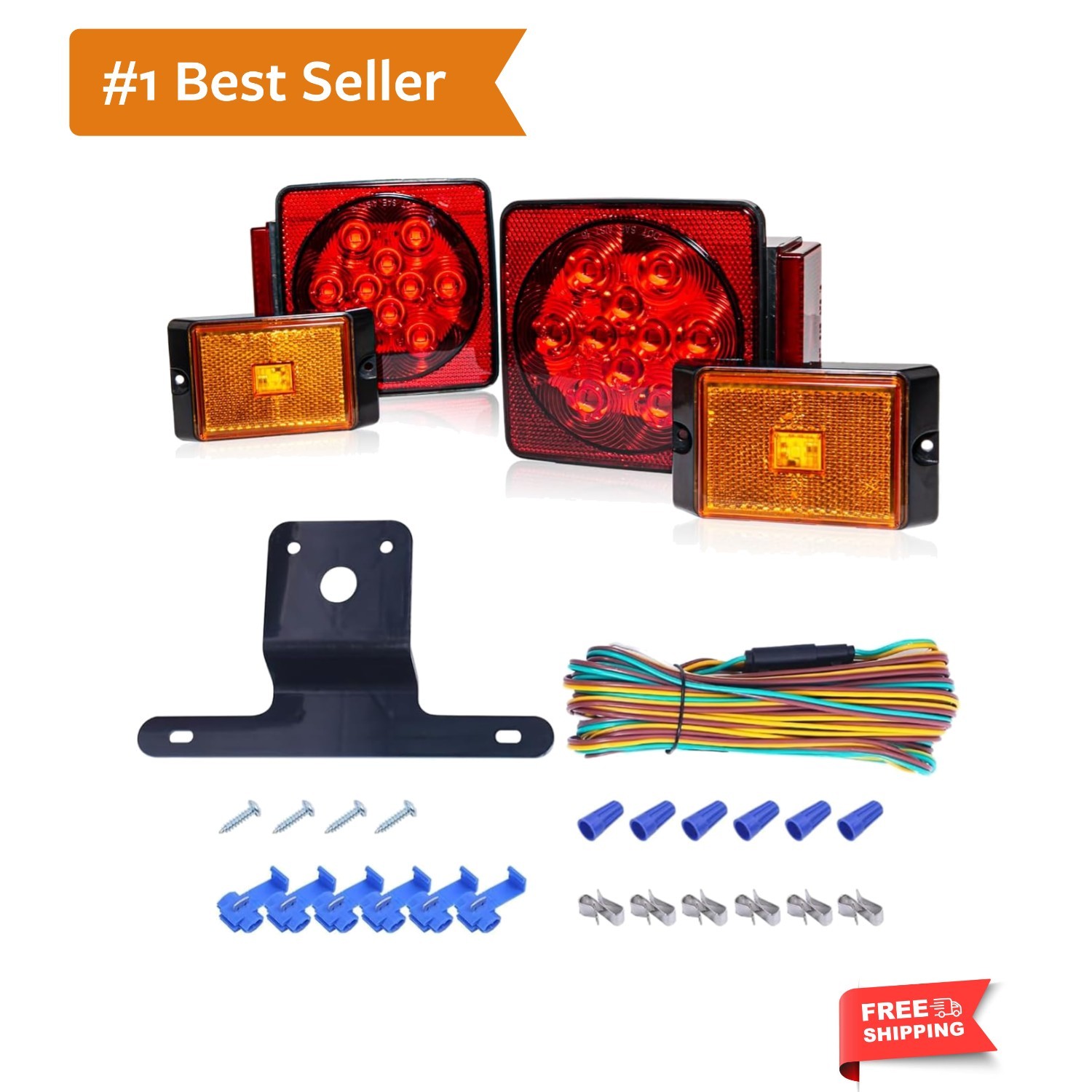 70205 Trailer Light Kit – 12V All LED, Left and Right Waterproof Submersible …